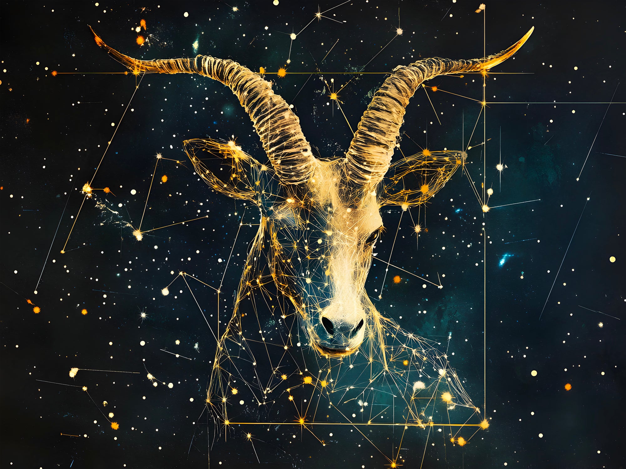 Tableau Signe Astrologique Capricorne Force - Décoration Murale - Fabulartz.fr