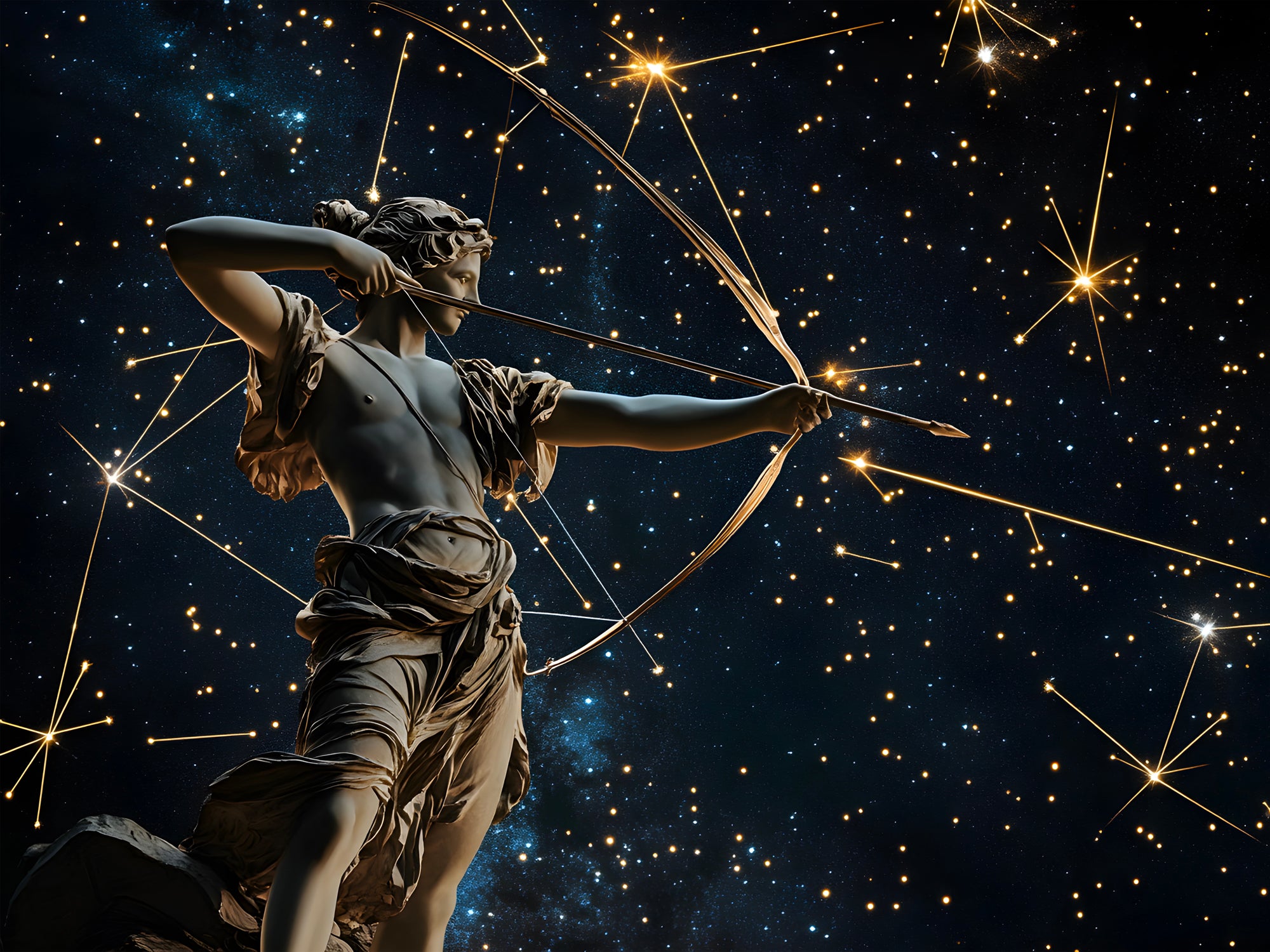 Tableau Signe Astrologique Sagittaire Archer - Déco Murale - Fabulartz.fr
