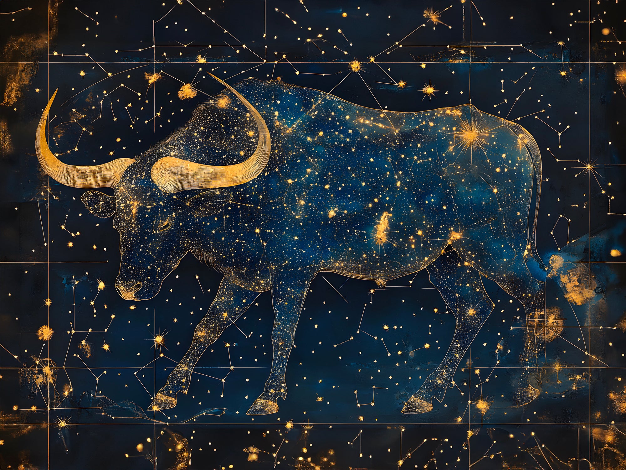 Tableau Signe Astrologique Taureau Galaxie - Décoration Murale - Fabulartz.fr