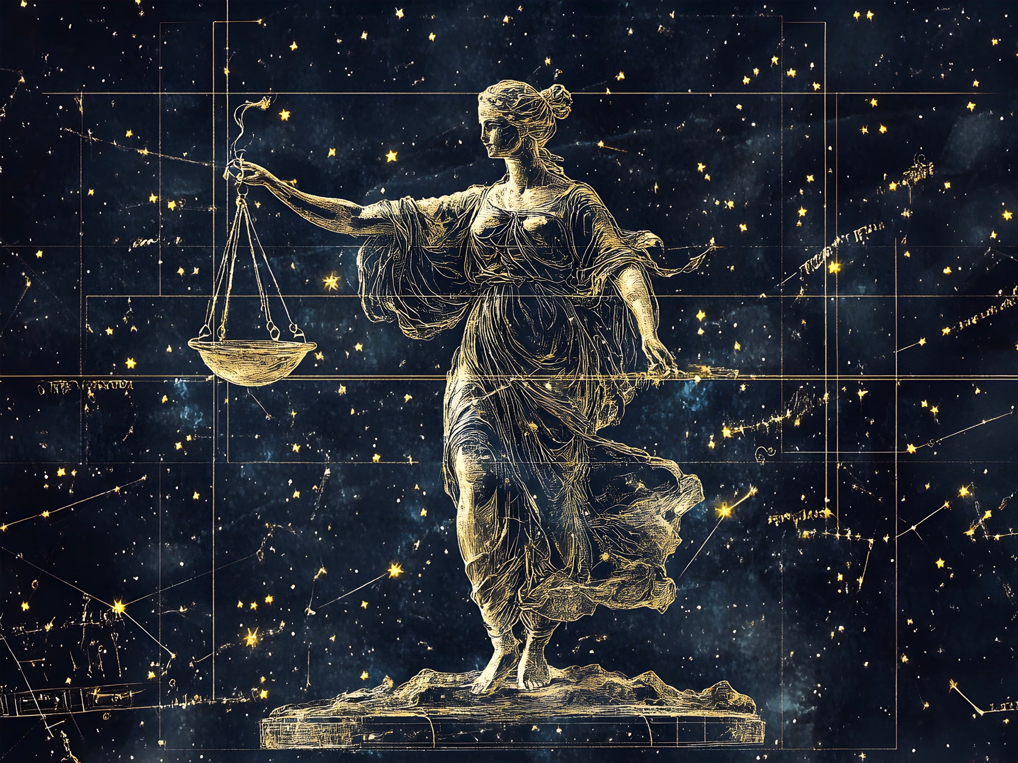 Tableau Signe Astrologique Balance Équilibre - Décoration Murale - Fabulartz.fr