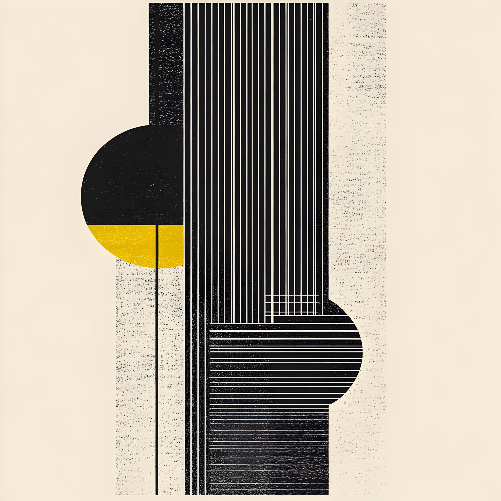 Tableau Abstrait - Contrastes Structurés