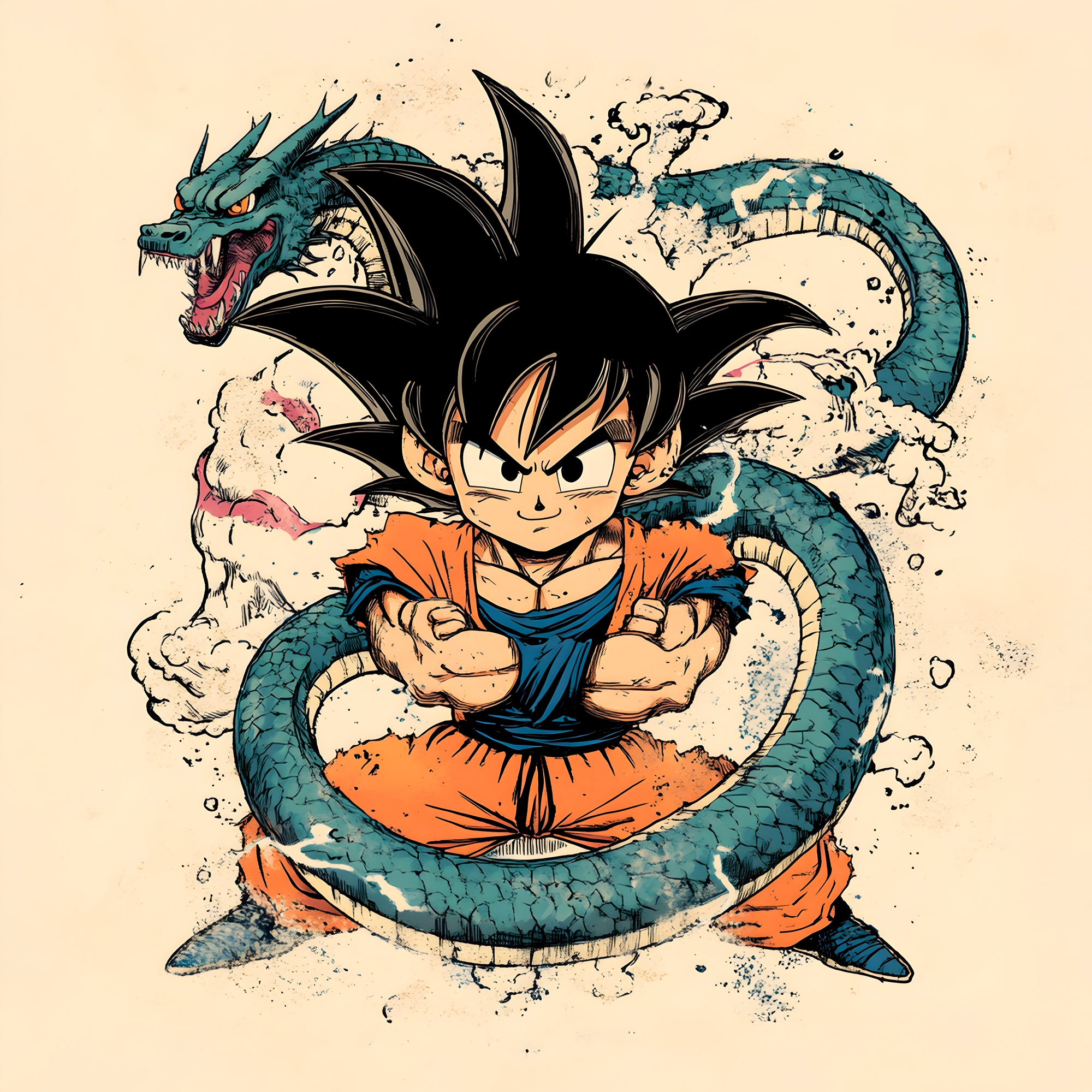 Dragon Ball Z Super Saiyan Pittura in bianco e nero - Déco Murale