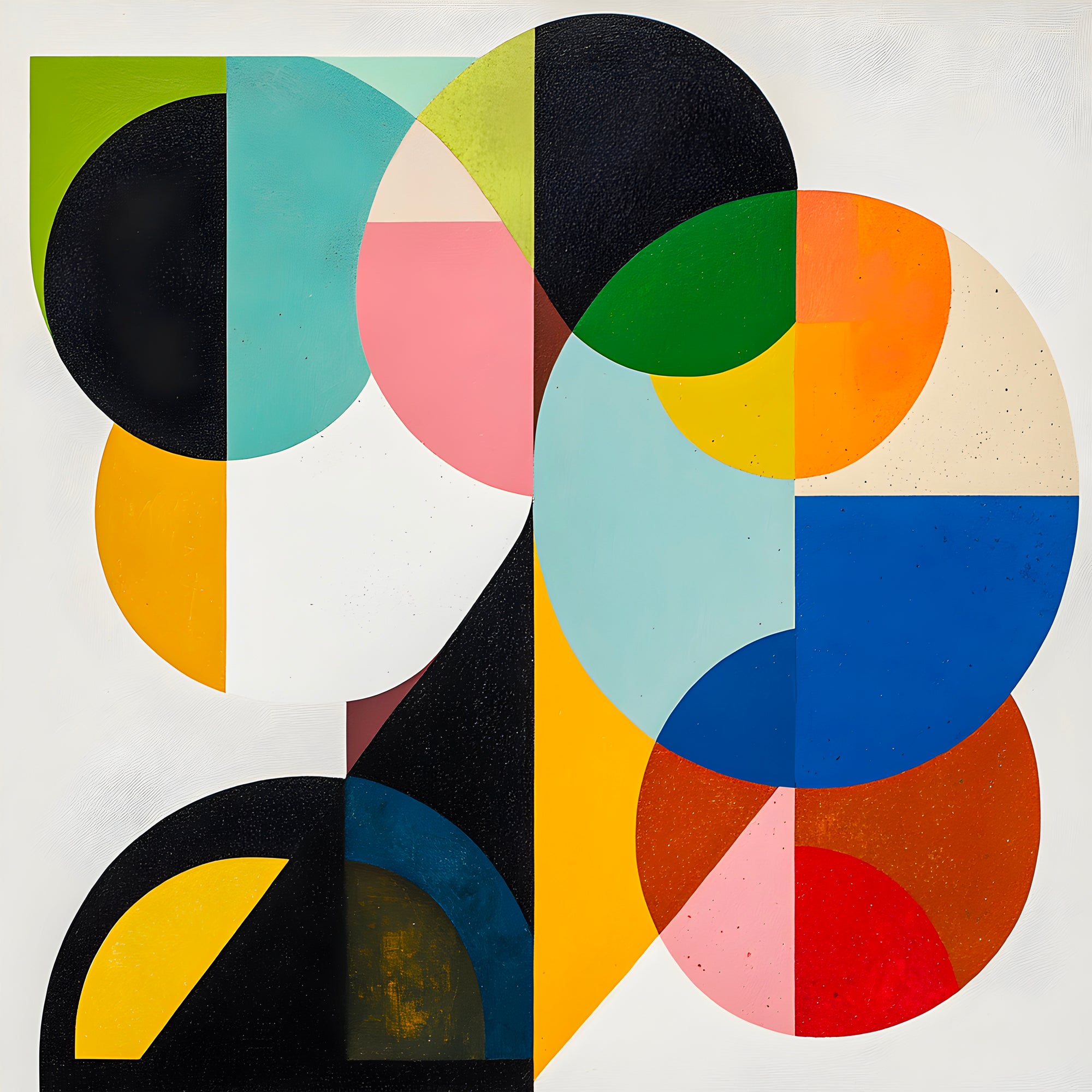 Tableau Abstrait - Intersections Colorées