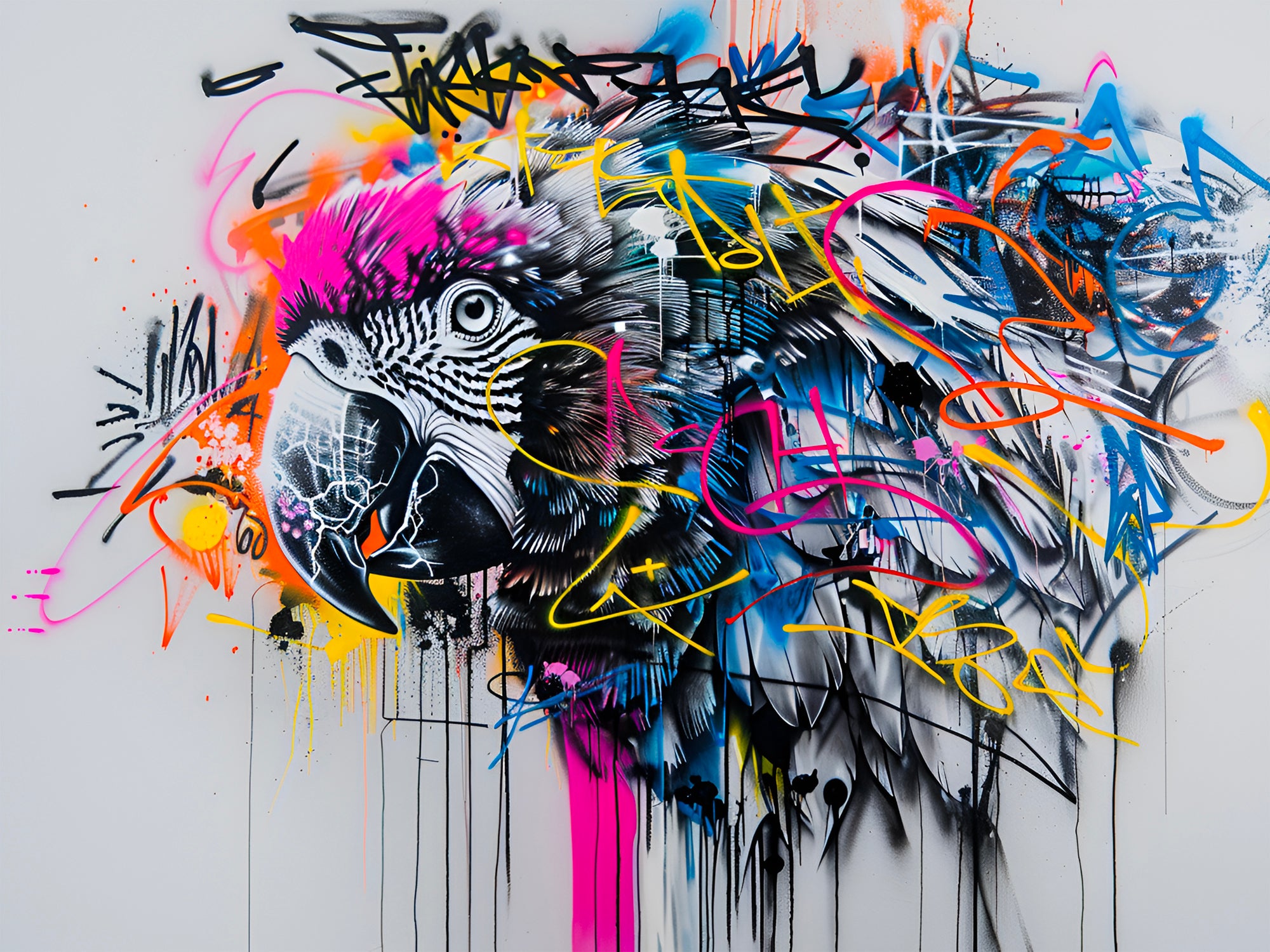 Tableau Wildstyle - Perroquet Urbain