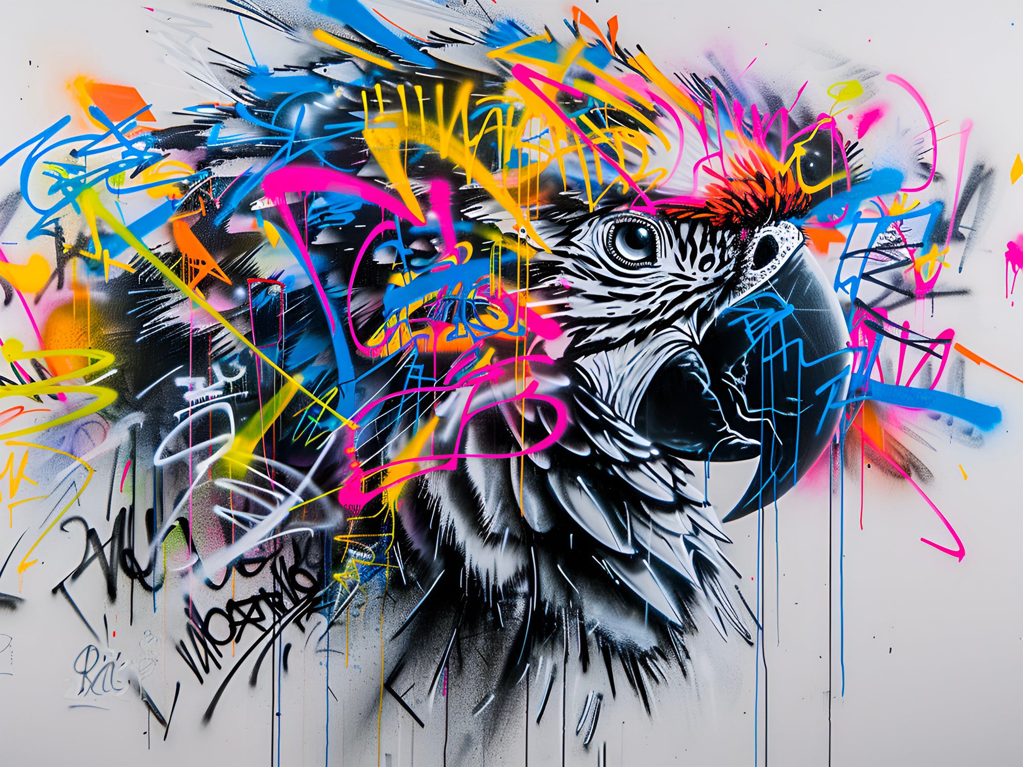 Pittura Animali Pantera Graffiti - Decorazione murale di design