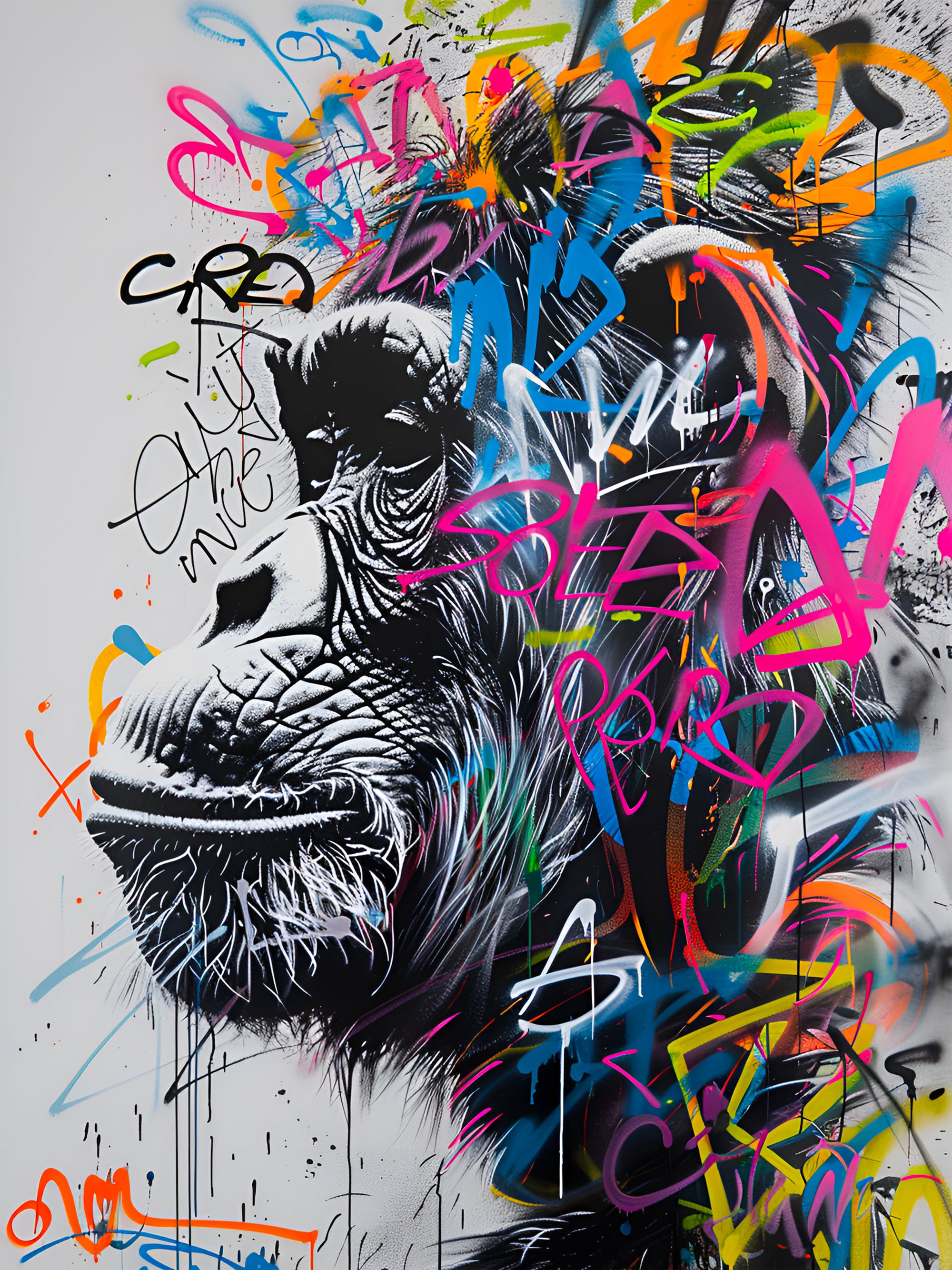 Tableau Wildstyle - Singe Contemplatif