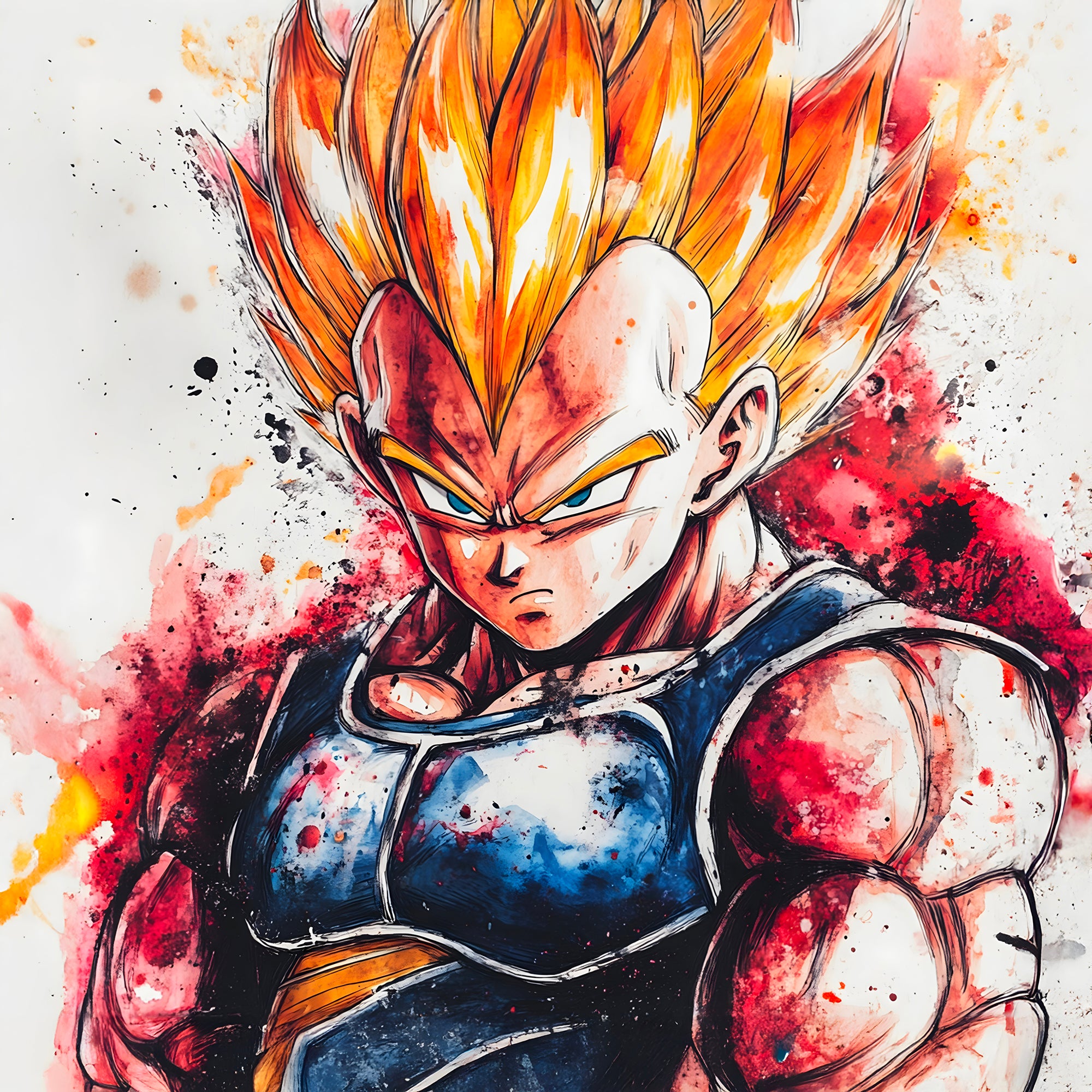 Dragon Ball Z Super Saiyan Pittura in bianco e nero - Déco Murale
