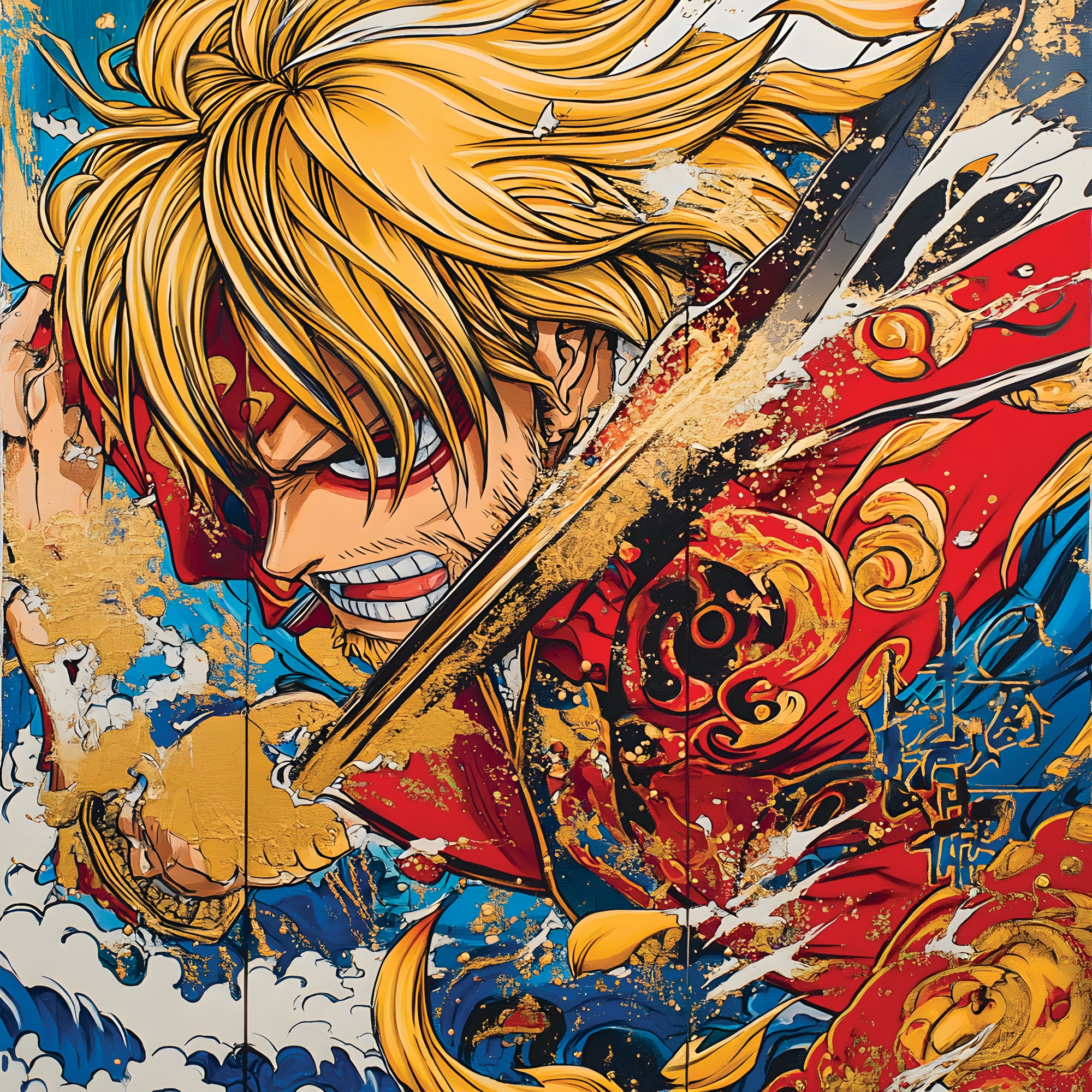 Tableau One Piece Sanji en Colère - Décoration Murale - Fabulartz.fr