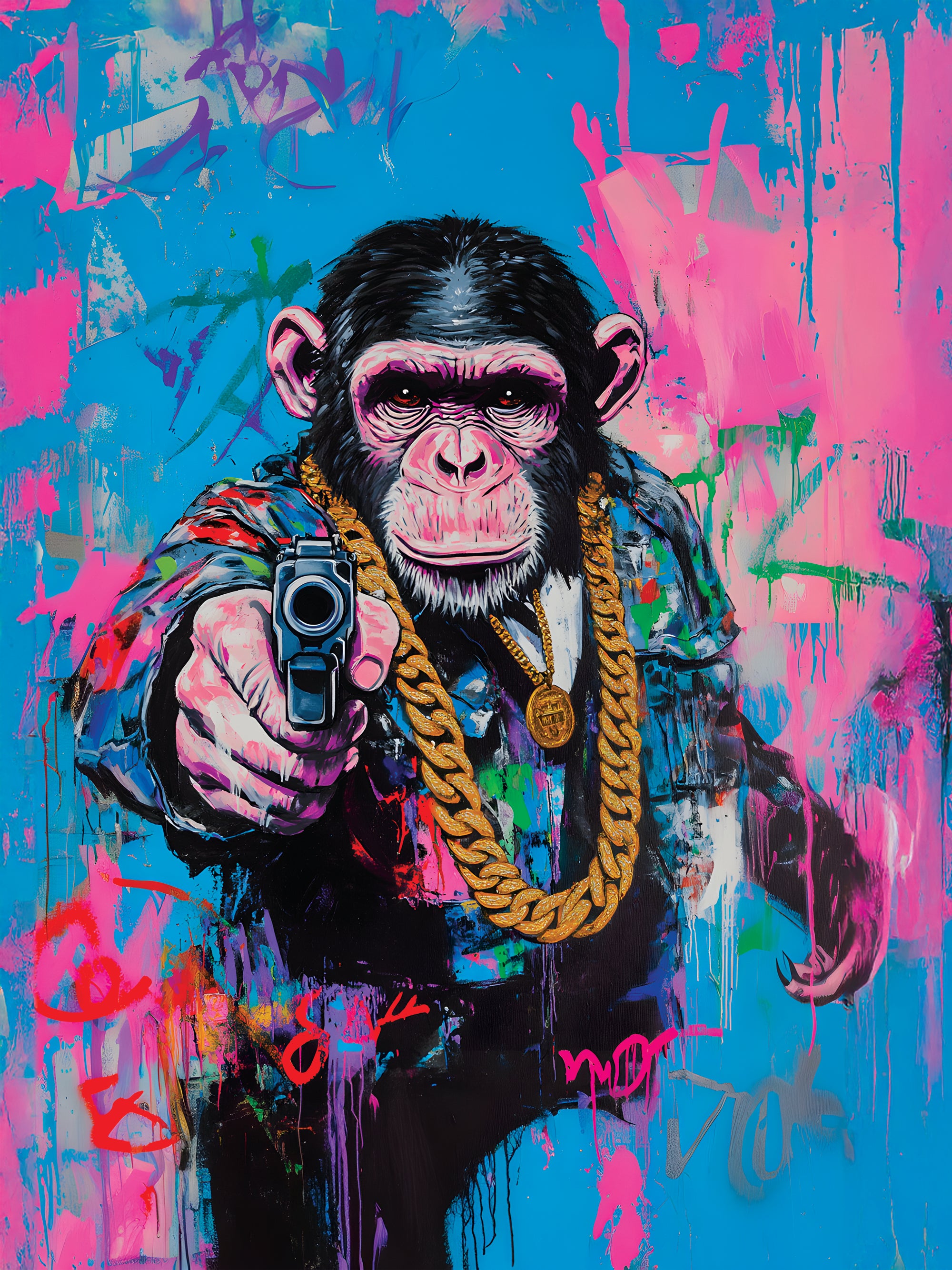 Tableau Singe Rebelle - Déco Murale Moderne