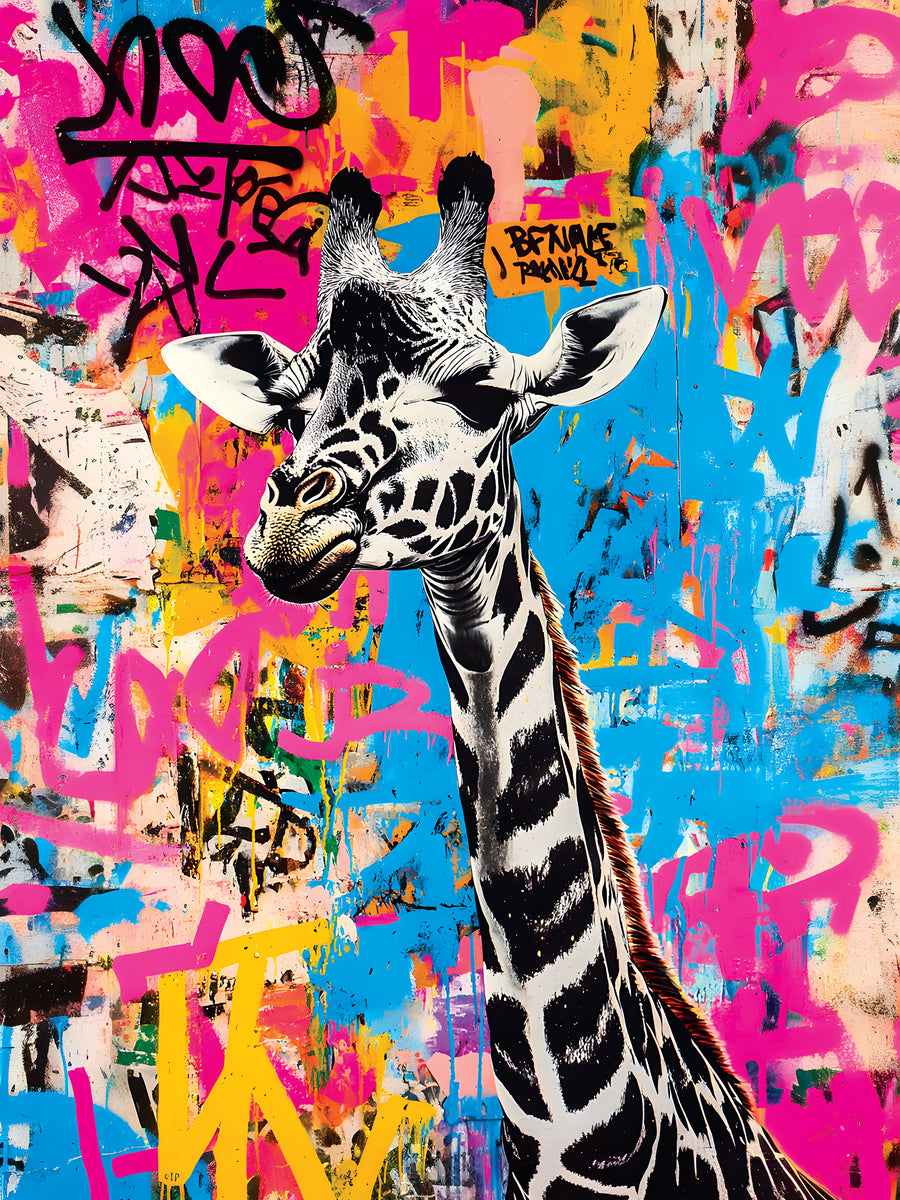 Tableau Animaux Girafe Pop Art - Design wall decor