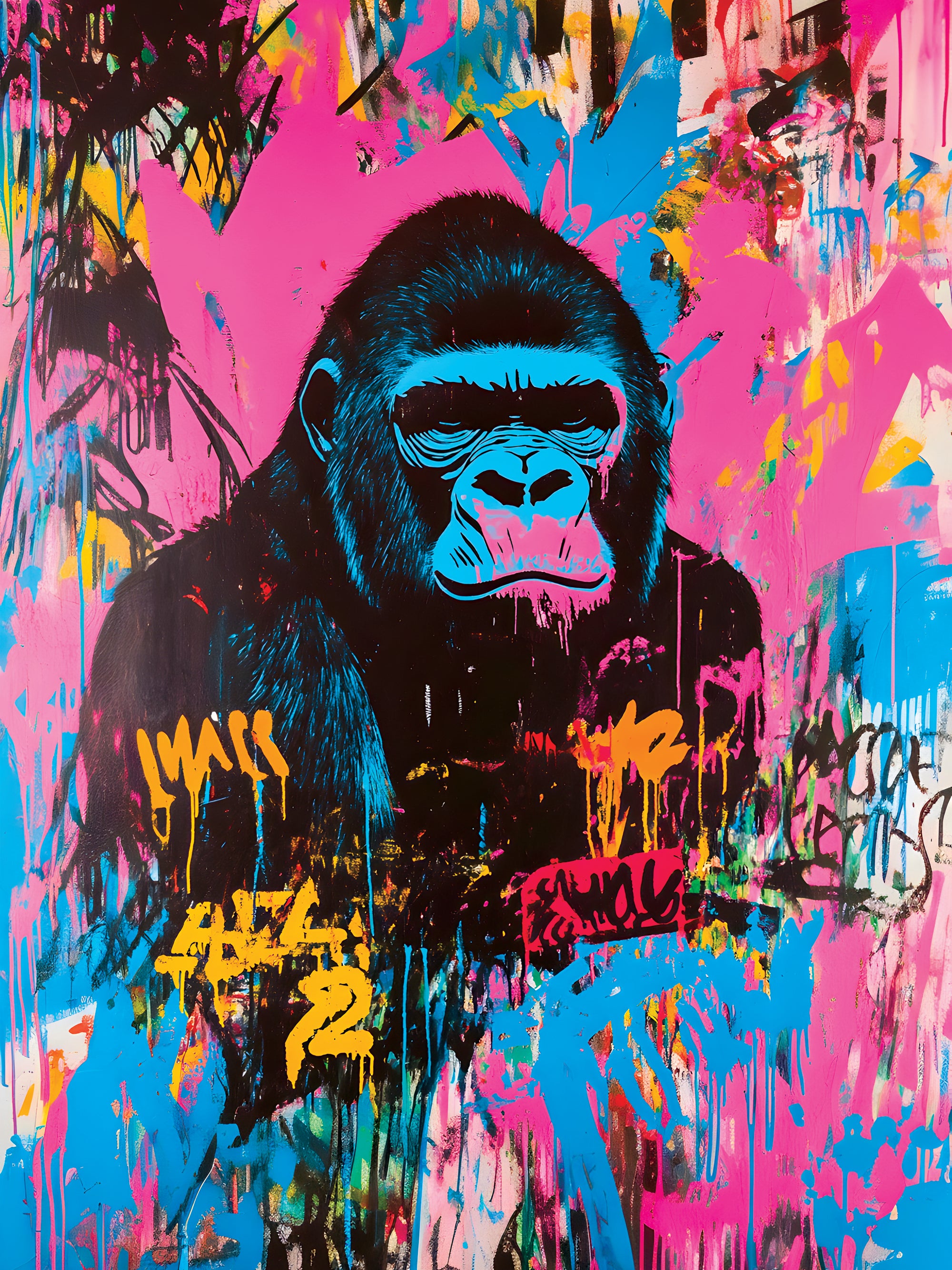 Tableau Gorille Contemplatif - Décoration Murale Design