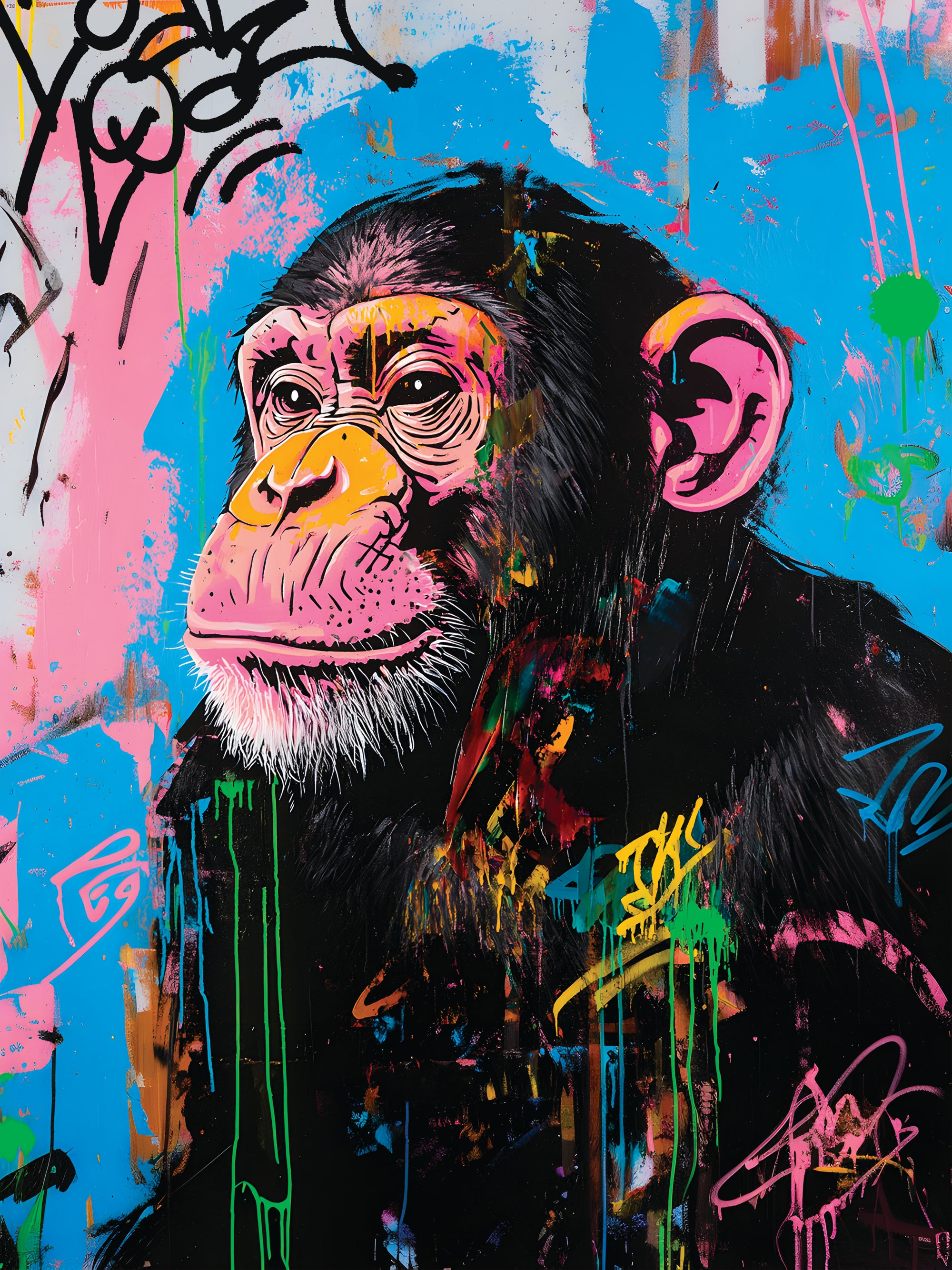 Tableau Singe Urbain Coloré - Décoration Murale Moderne