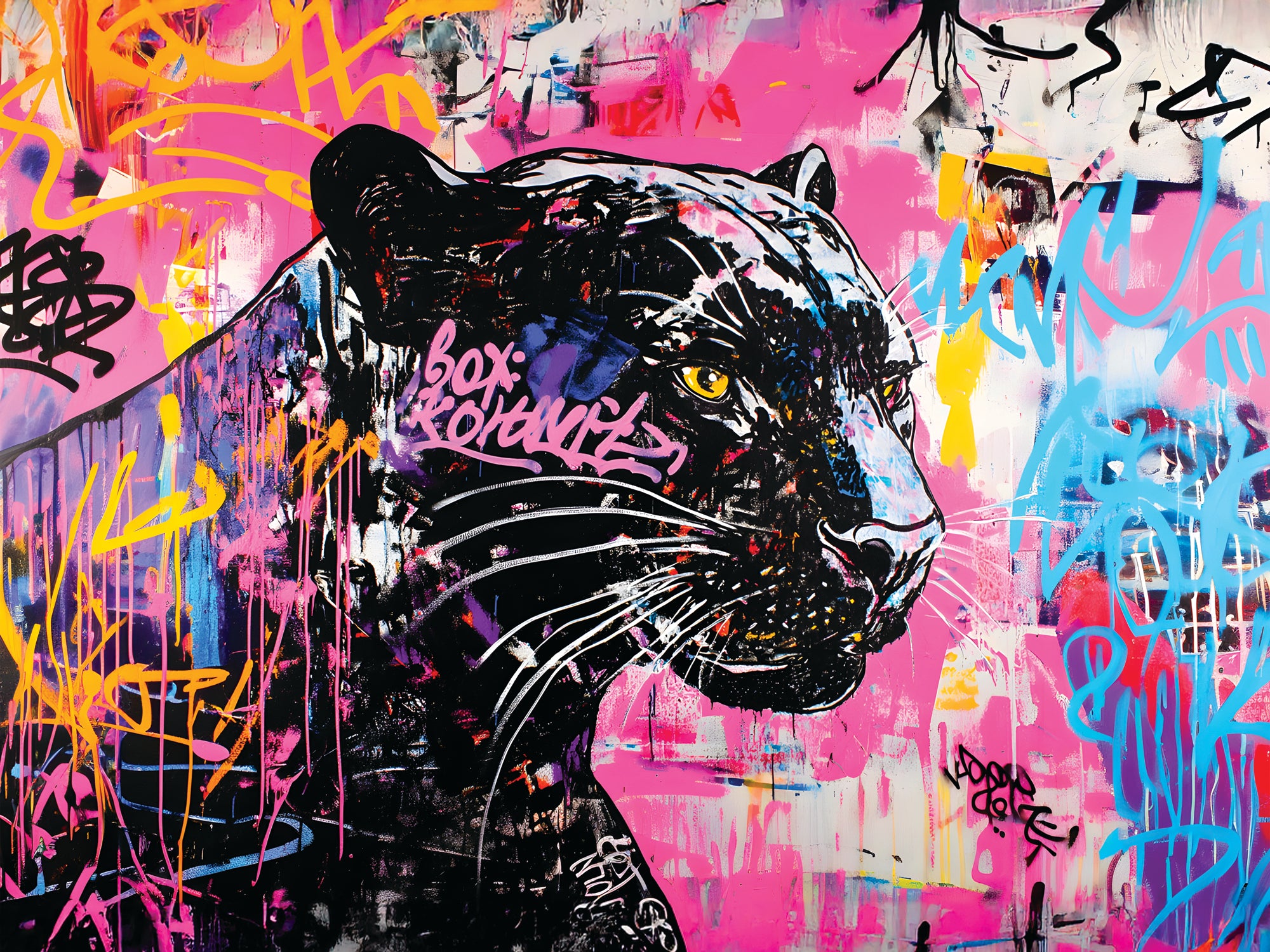 Tableau Animaux Panthère Pop Art - Décoration Murale Design