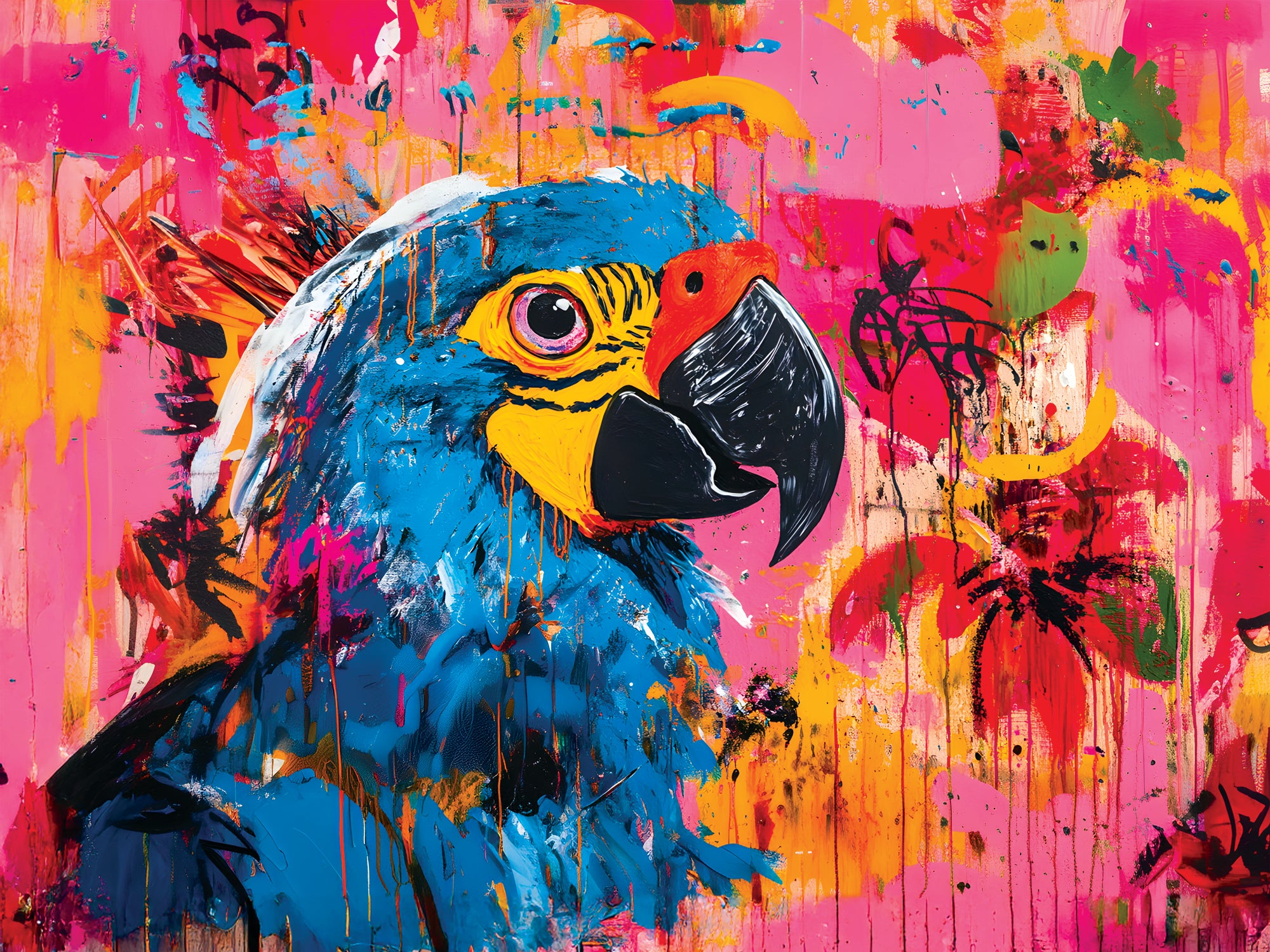 Tableau Animaux Perroquet Bleu - Décoration Murale Design