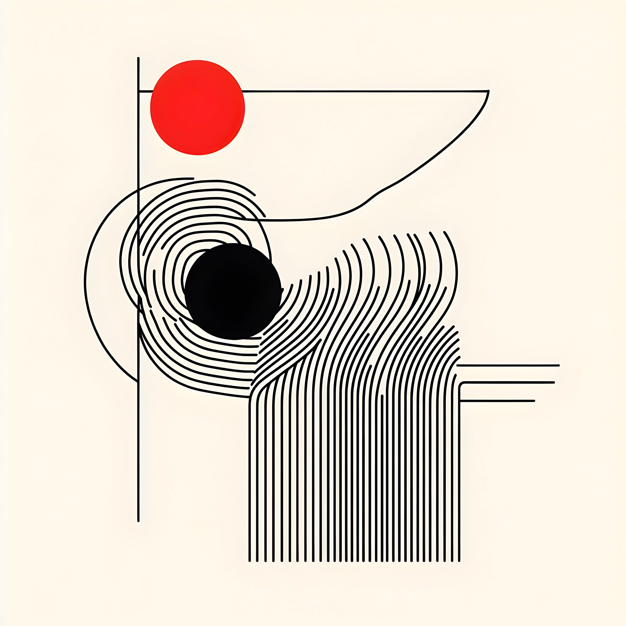 Tableau Abstrait - Spirale de Contrastes