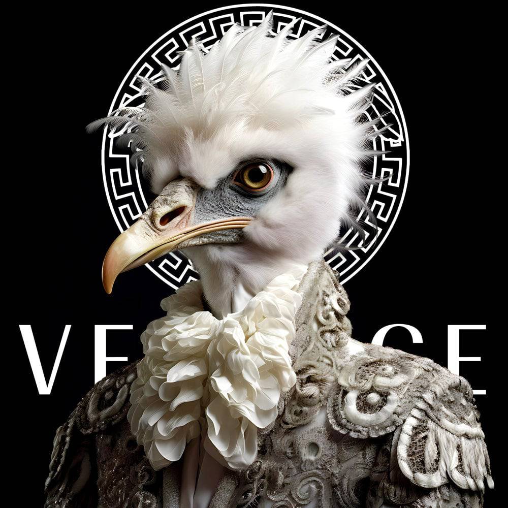 Majesty of 'Owl Perch - Tableau Luxe Versace - Fabulartz.fr 