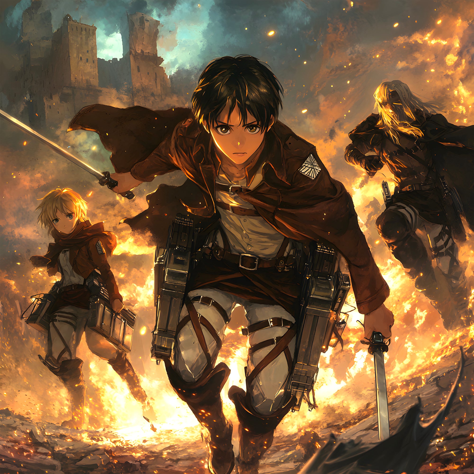 Tableau Attaque Des Titans Course Vers La Victoire - Décoration Murale - Fabulartz.fr