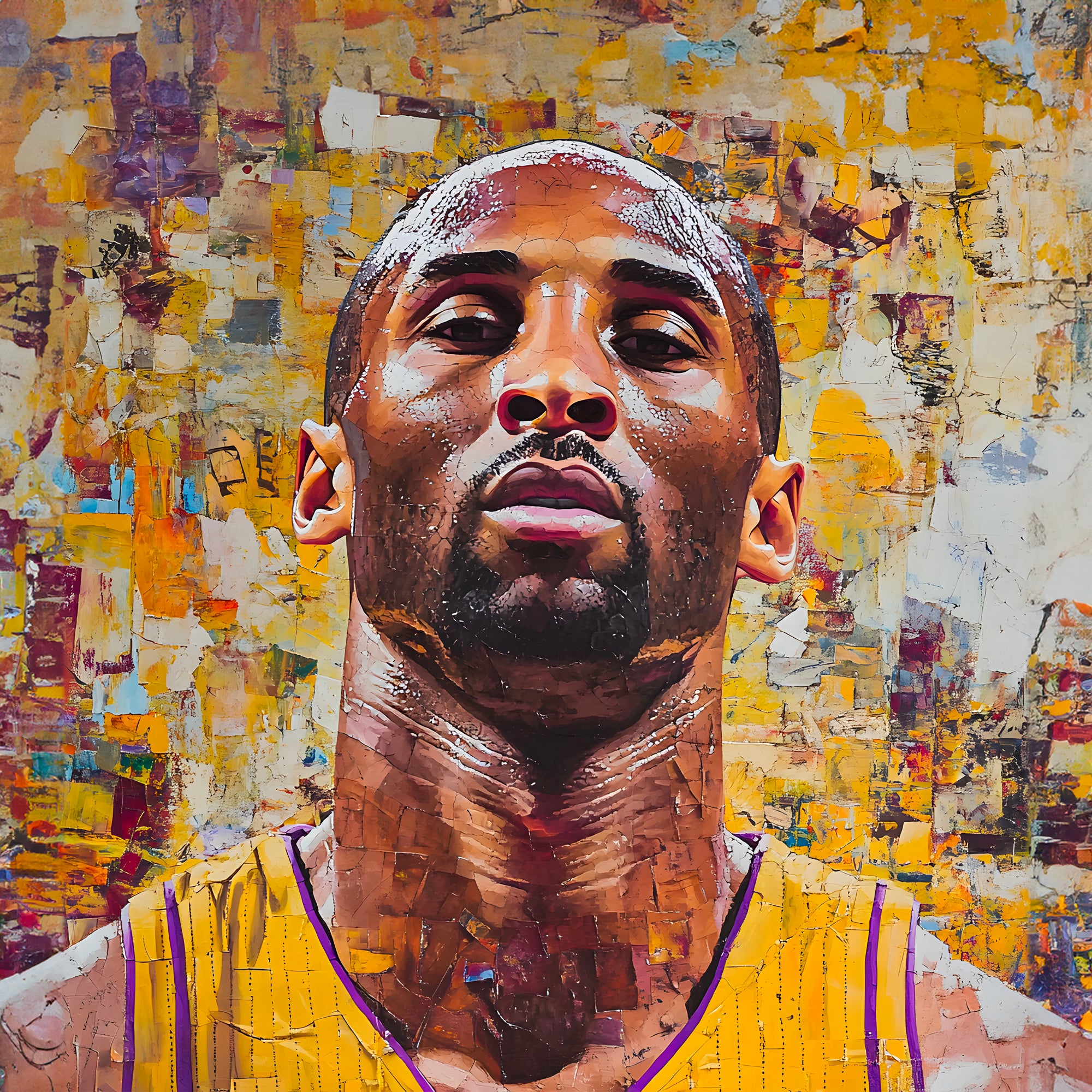 Tableau NBA Kobe Bryant Texturé – Cadre Déco Moderne - Fabulartz.fr