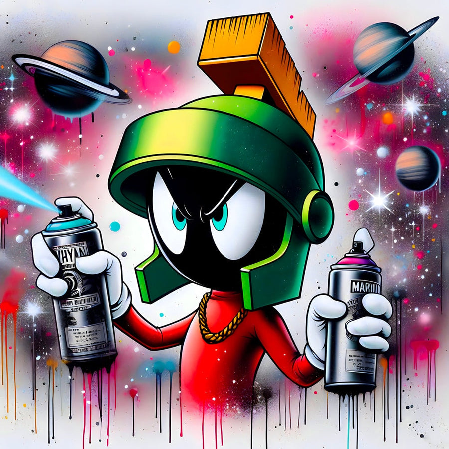 Tableau Pop Art Marvin the Martian Graffeur - Décoration Murale Design