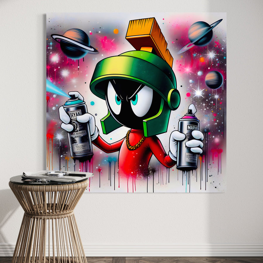 Tableau Pop Art Marvin the Martian Graffeur - Décoration Murale Design