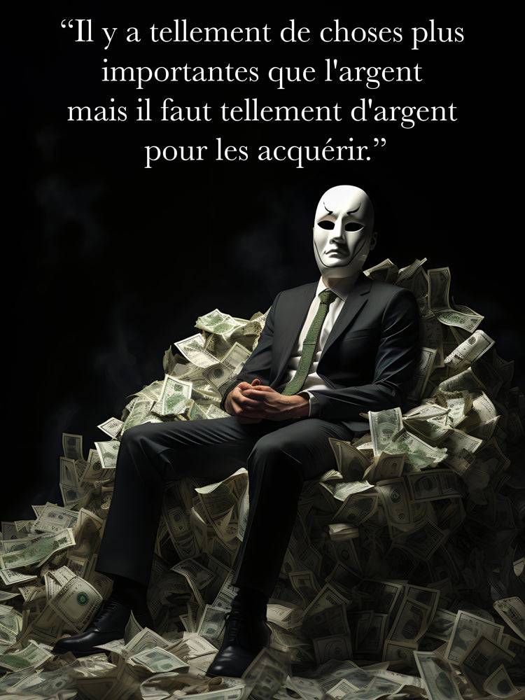 Lavagna motivazionale "Money Serenity" mascherata - Decorazione murale di design