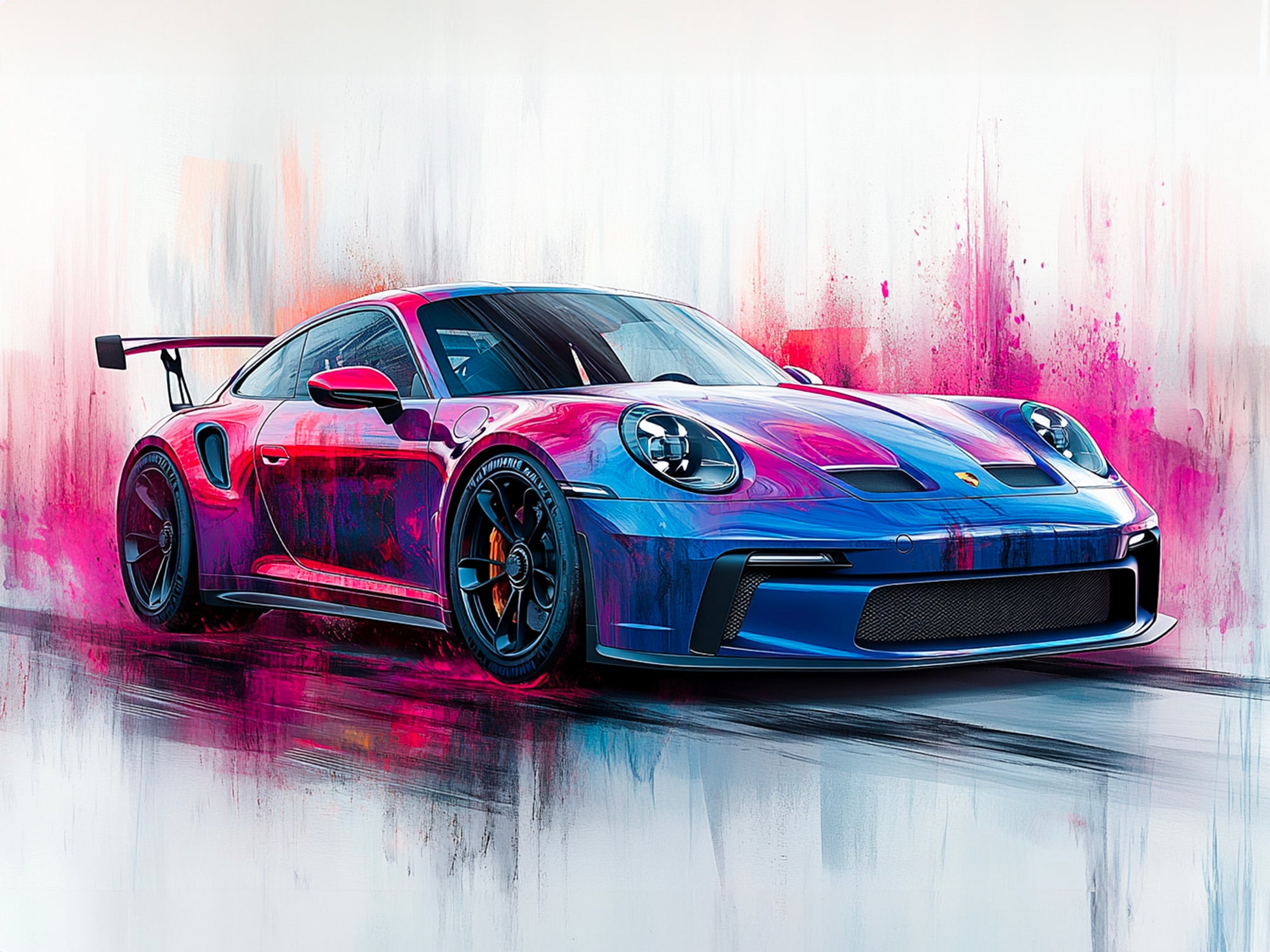 Tableau Porsche Couleurs Vives – Décoration Murale Design - Fabulartz.fr