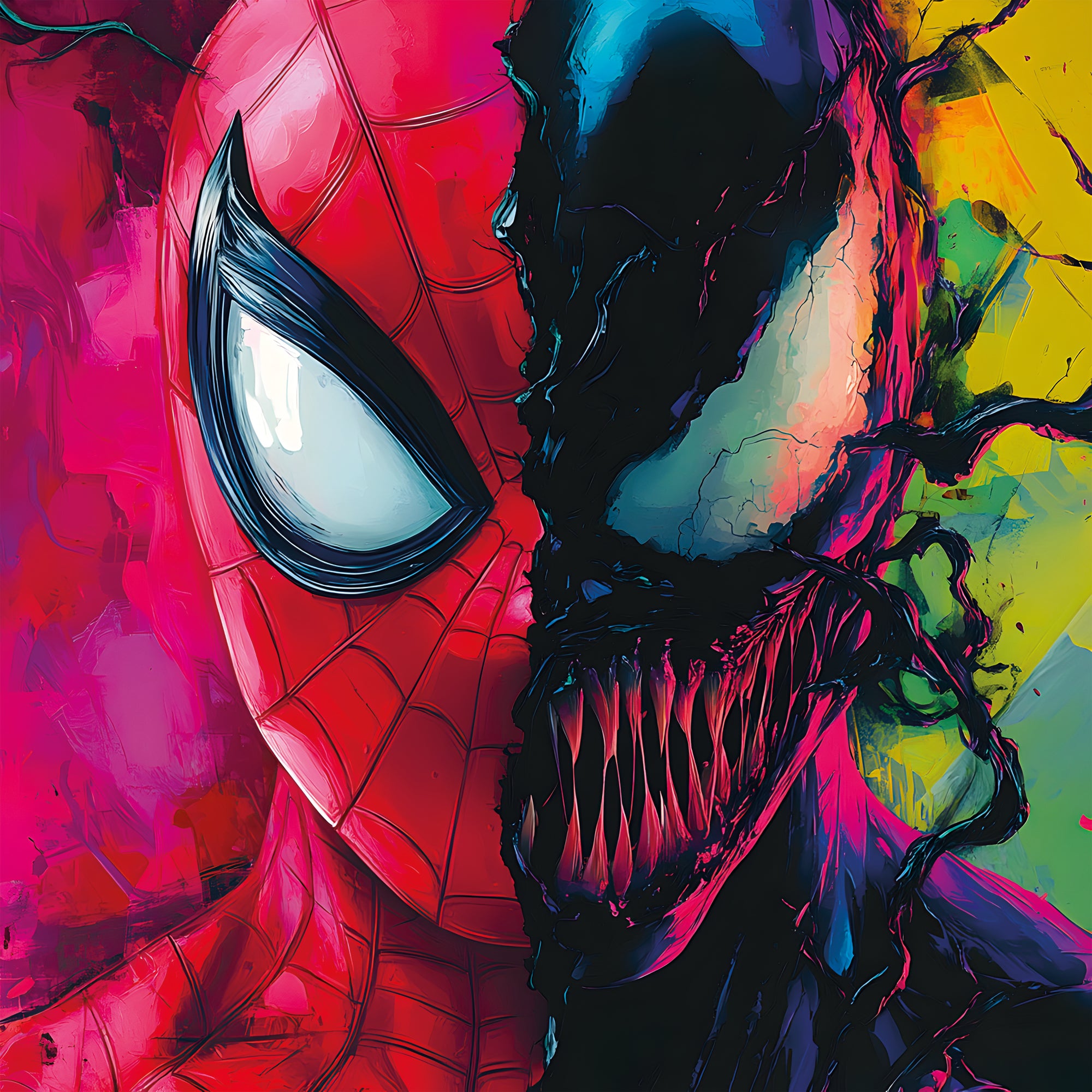 Tableau Venom et Spider-Man - Déco Murale Design - Fabulartz.fr