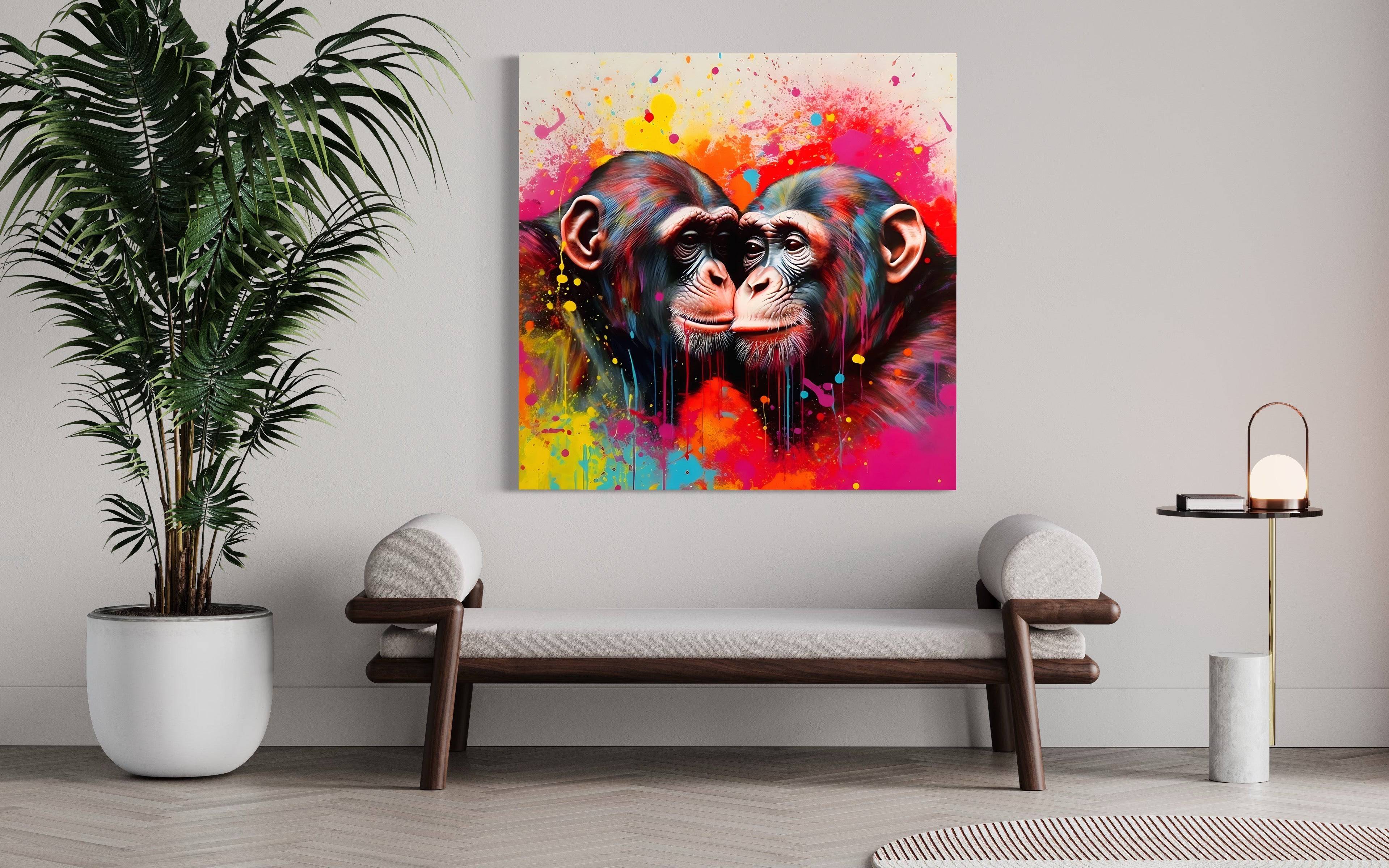 Monkey Love | Tableau Pop Art - Fabulartz.fr