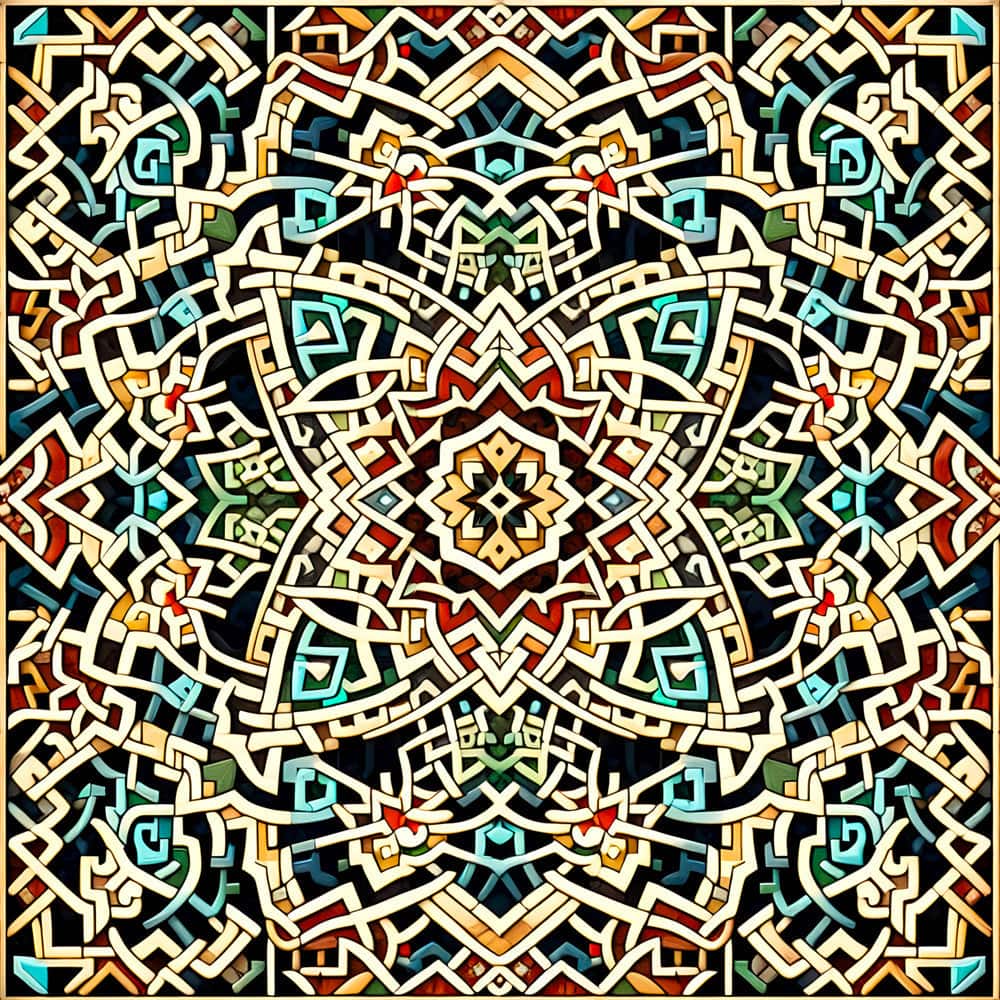 Mosaïque Contemporaine d'Inspirations Anciennes - Tableau Oriental - Fabulartz.fr