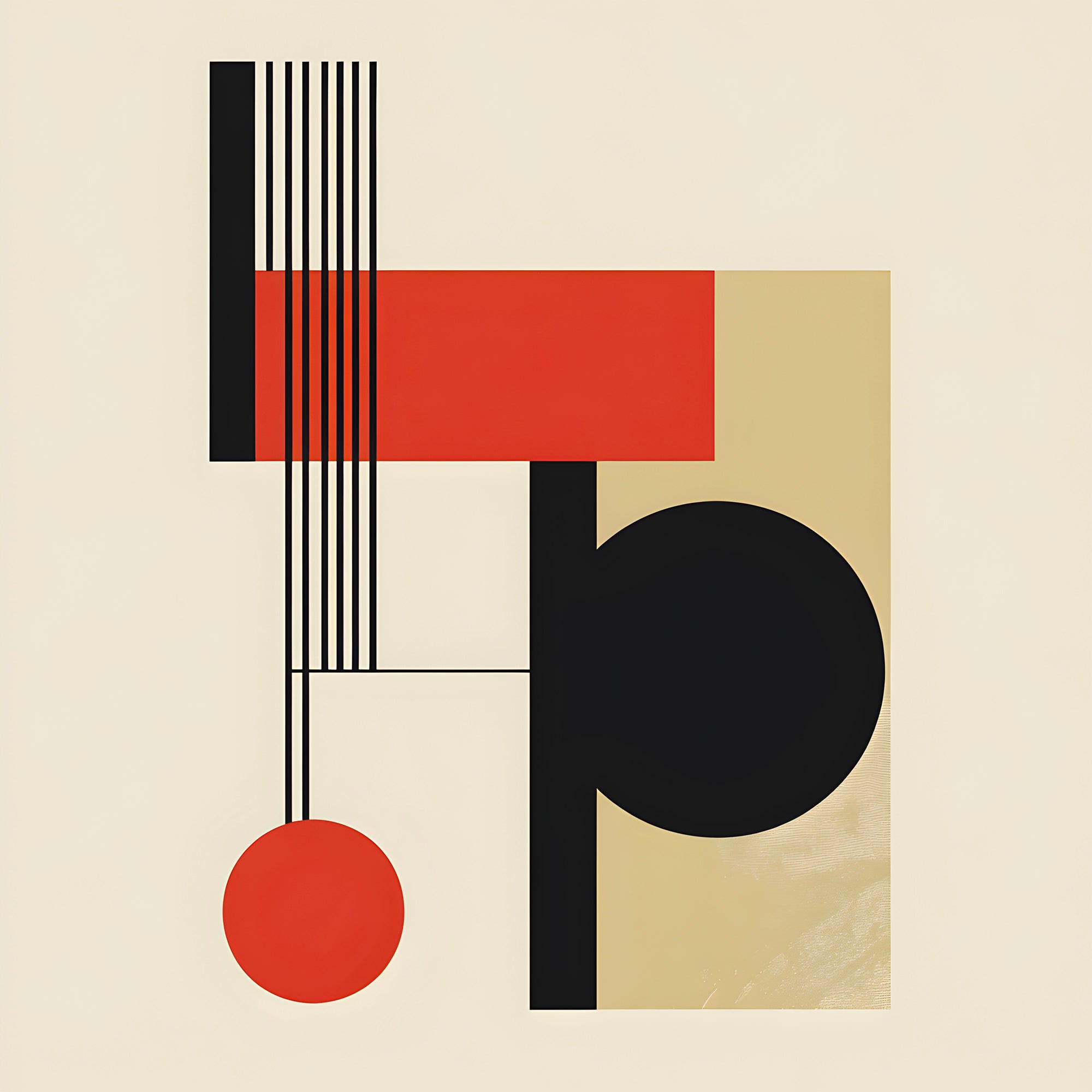 Tableau Abstrait - Contrastes Géométriques