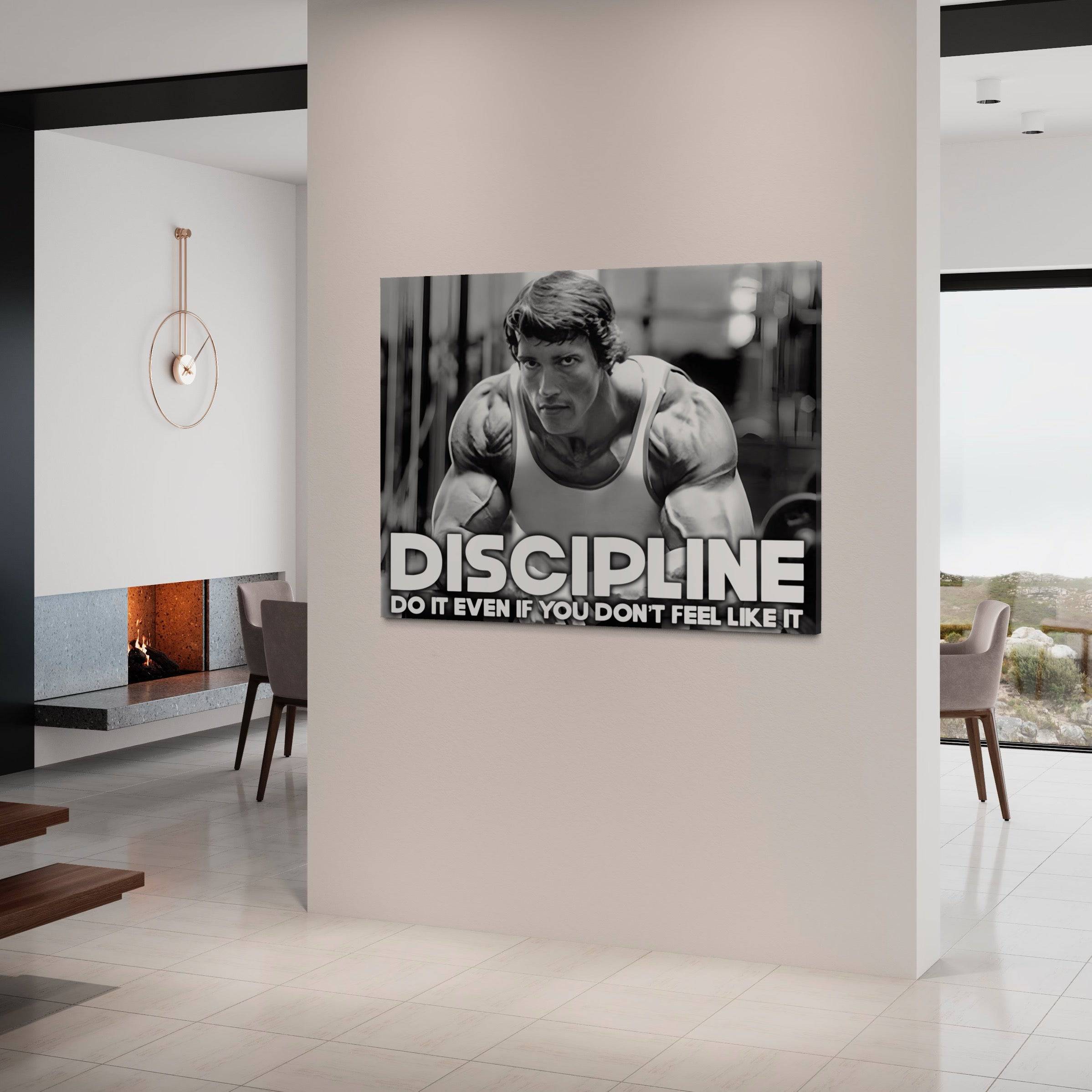Muscle and Discipline | Tableau Arnold Schwarzenegger Motivation - Fabulartz.fr