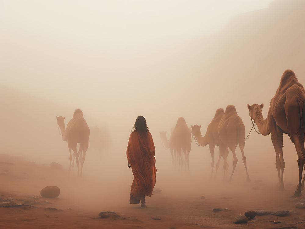 Mystical Morning Stroll - Tableau du désert - Fabulartz.fr 