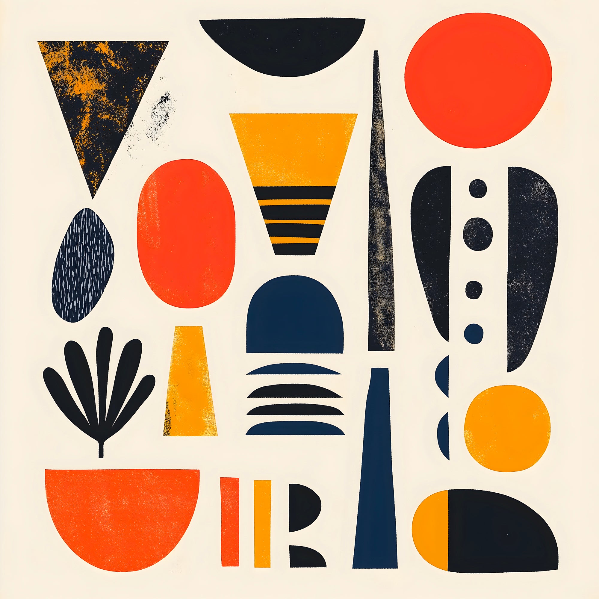 Tableau Abstrait - Mosaïque de Formes