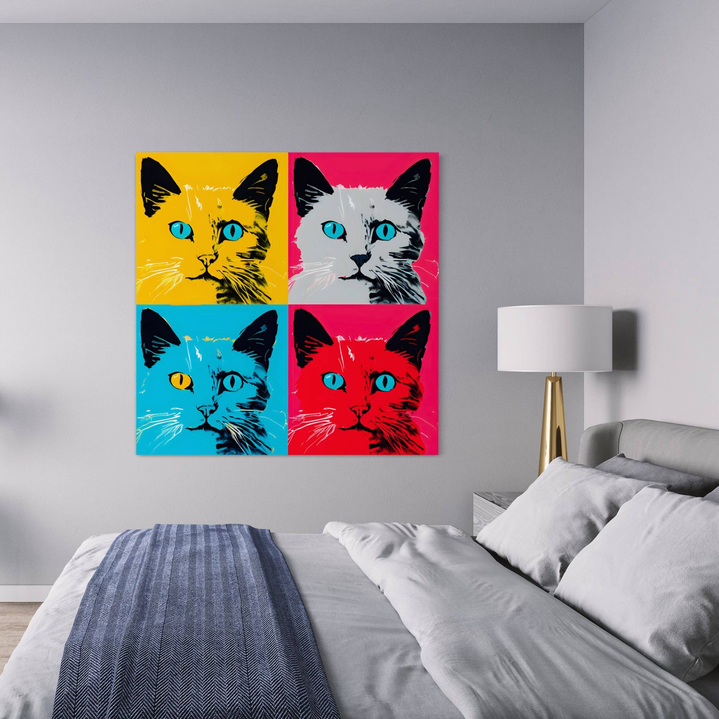 Paws and Palette | Tableau Chat Pop Art - Fabulartz.fr
