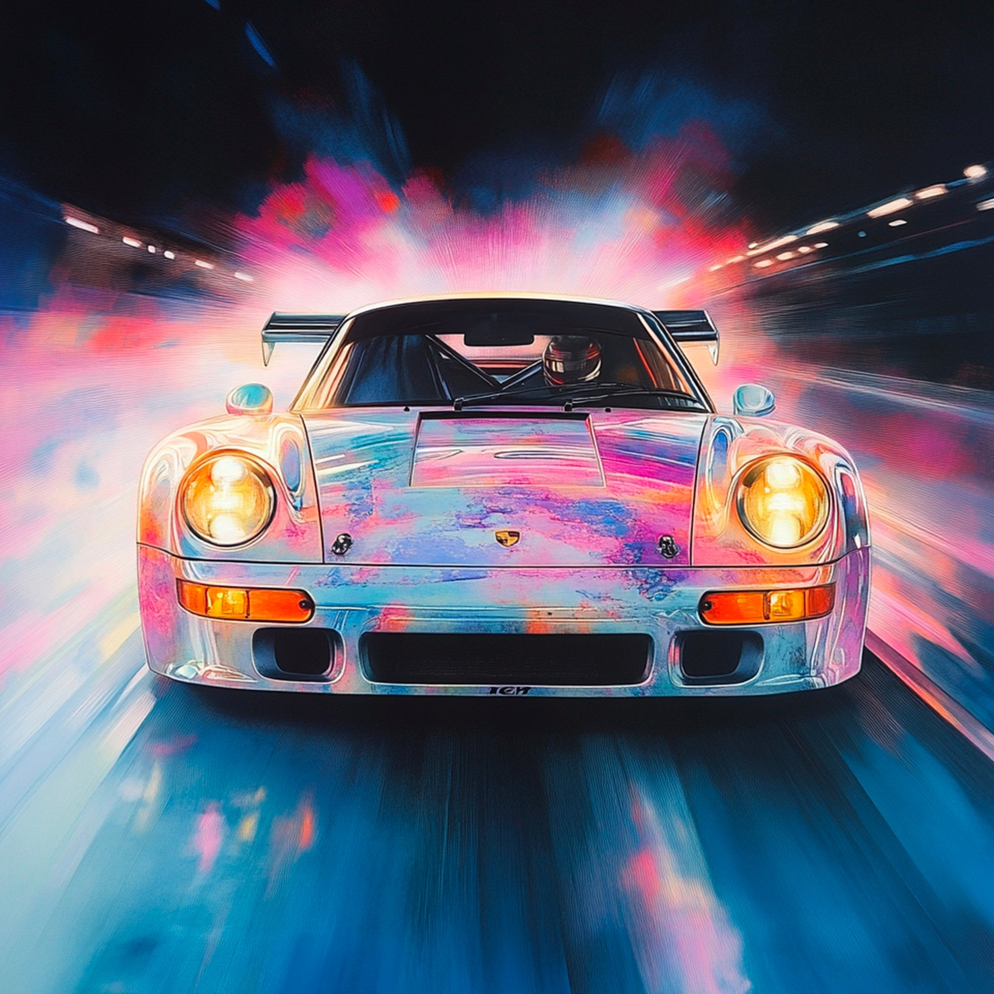 Tableau Porsche Lumières en Mouvement – Décoration Murale Design - Fabulartz.fr