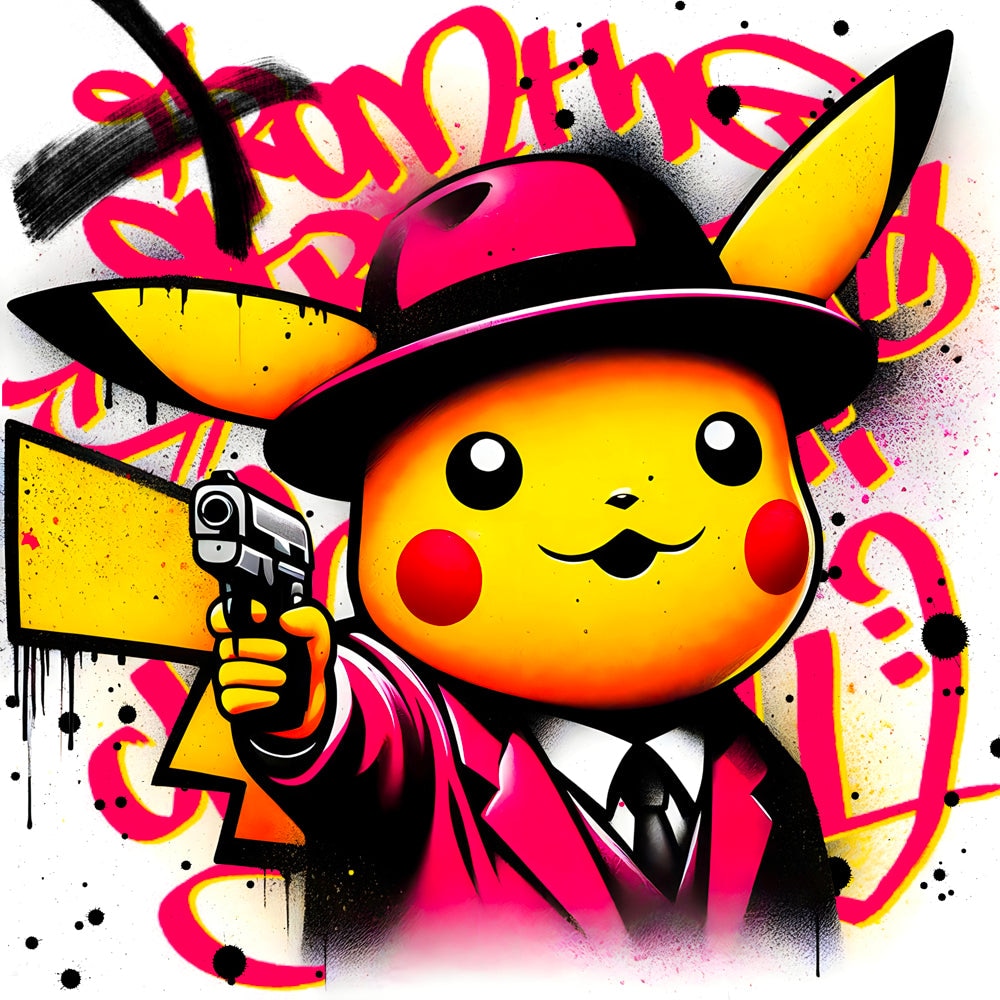 Pikachu Gun Shot - Tableau Pop Art - Pokemon - Fabulartz.fr