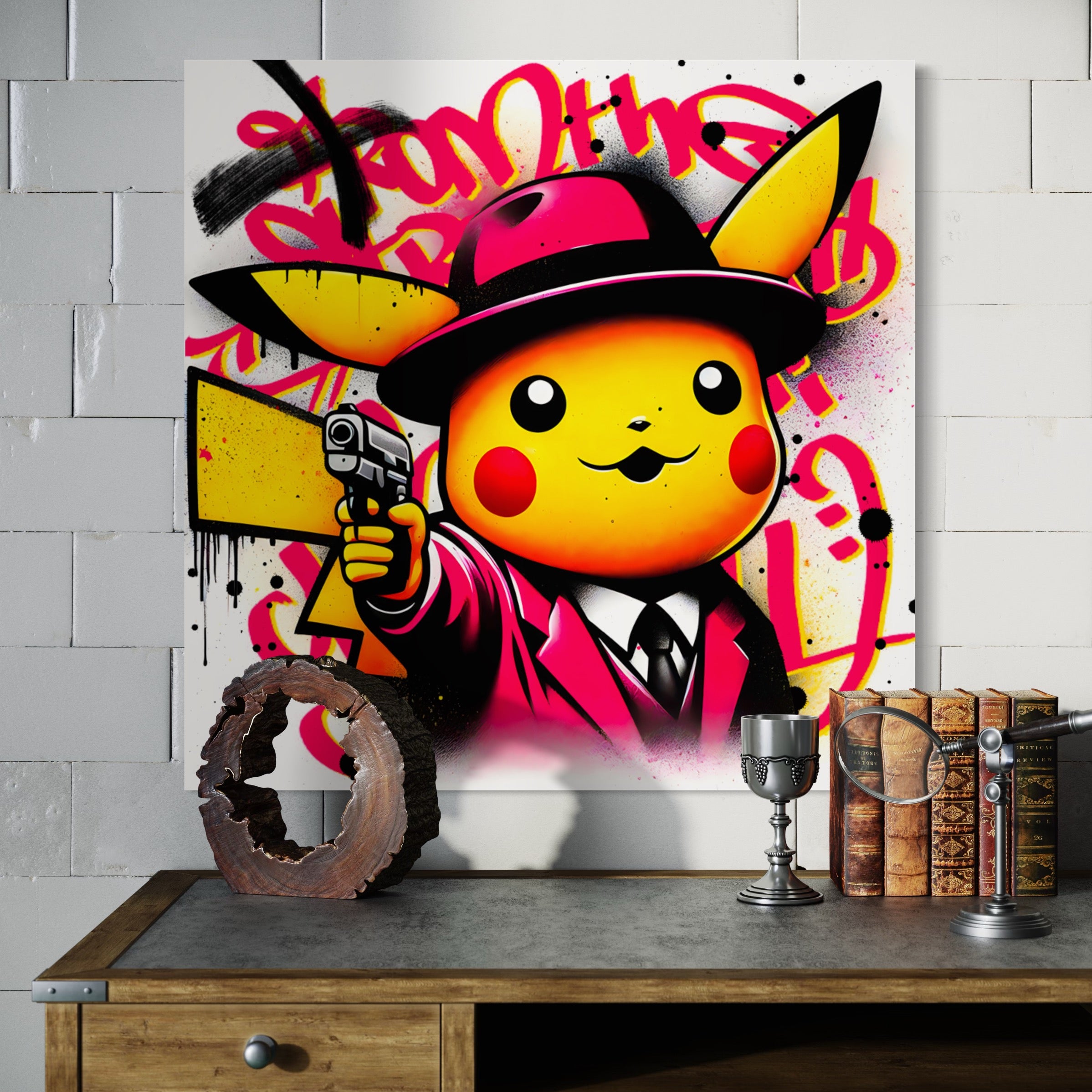 Pikachu Gun Shot - Tableau Pop Art - Pokemon - Fabulartz.fr