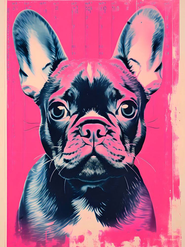Pink Bulldog | Tableau Chien Bulldog Pop Art - Fabulartz.fr