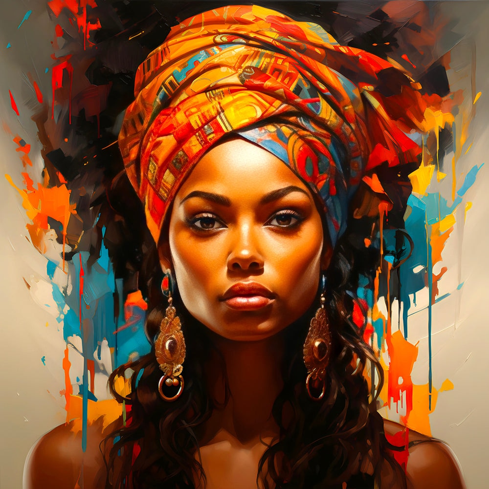 Portrait Africain Coloré – Expression Vibrante sur Toile - Fabulartz.fr