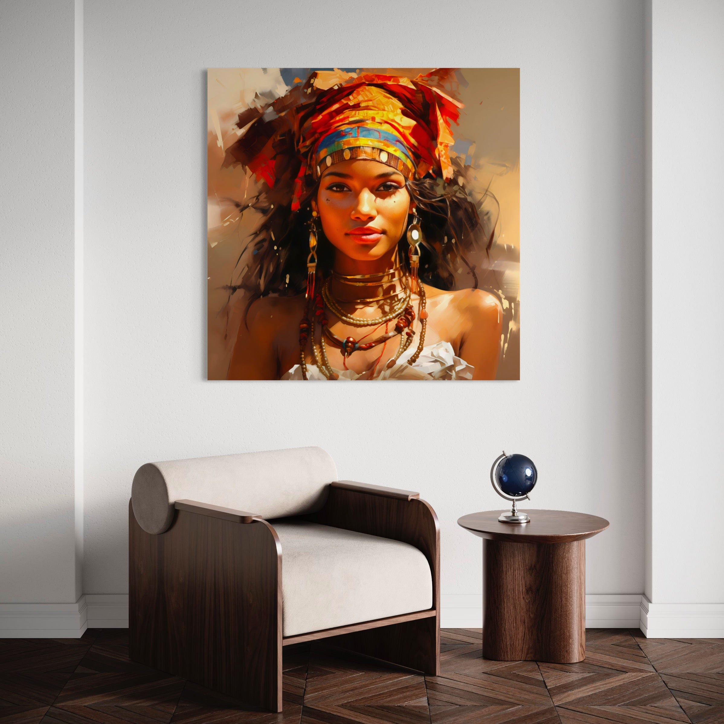 Portrait Africain Lumineux – Tableau Ethnique de Femme Inspirant - Fabulartz.fr