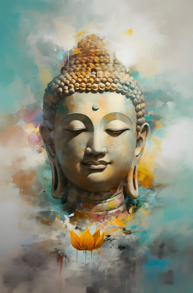 Portrait Bouddha Zen - Tableau Design pour Chambre Paisible - Fabulartz.fr