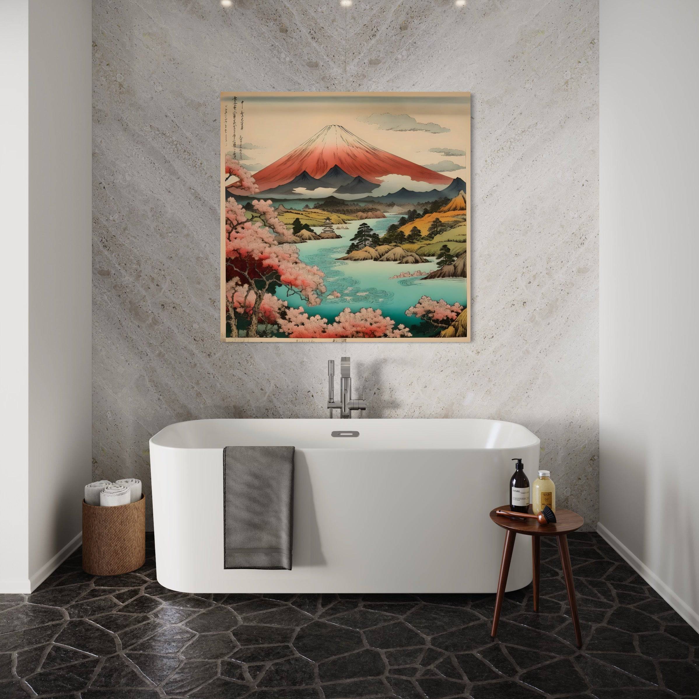 Printemps sur le Mont Fuji - Tableau Japonais - Fabulartz.fr