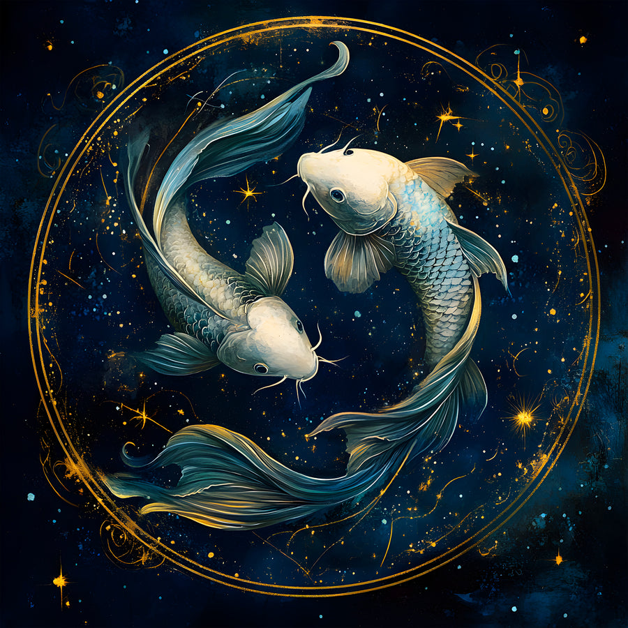Segno zodiacale dei Pesci - Decorazione murale di design