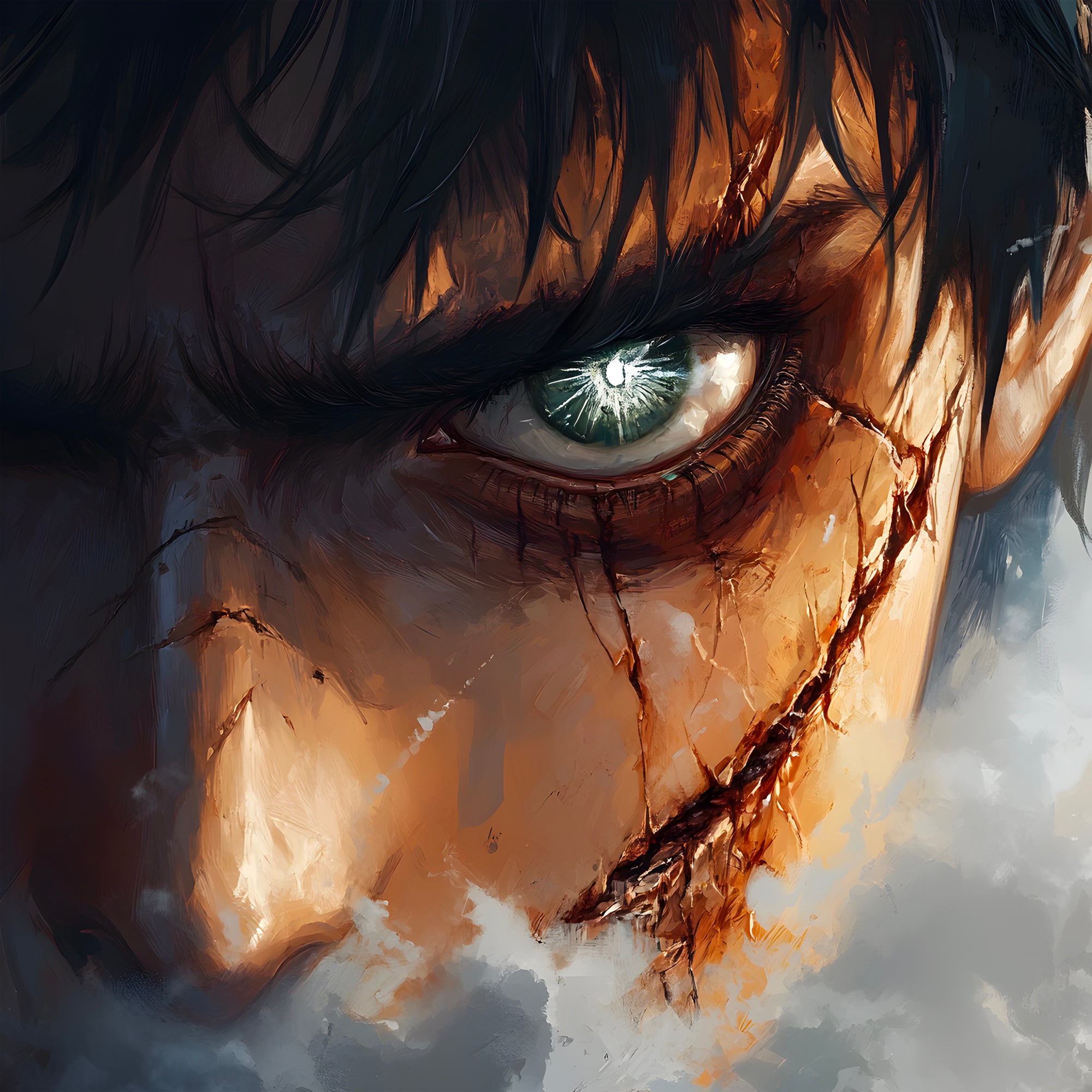 Tableau Attaque Des Titans Le Regard Du Héros - Cadre Mural Moderne - Fabulartz.fr