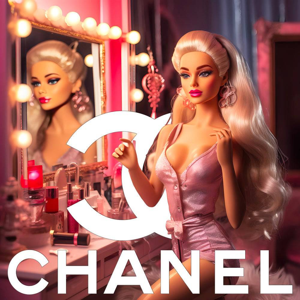 Reflections of Elegance - Tableau Luxe Barbie Chanel - Fabulartz.fr 