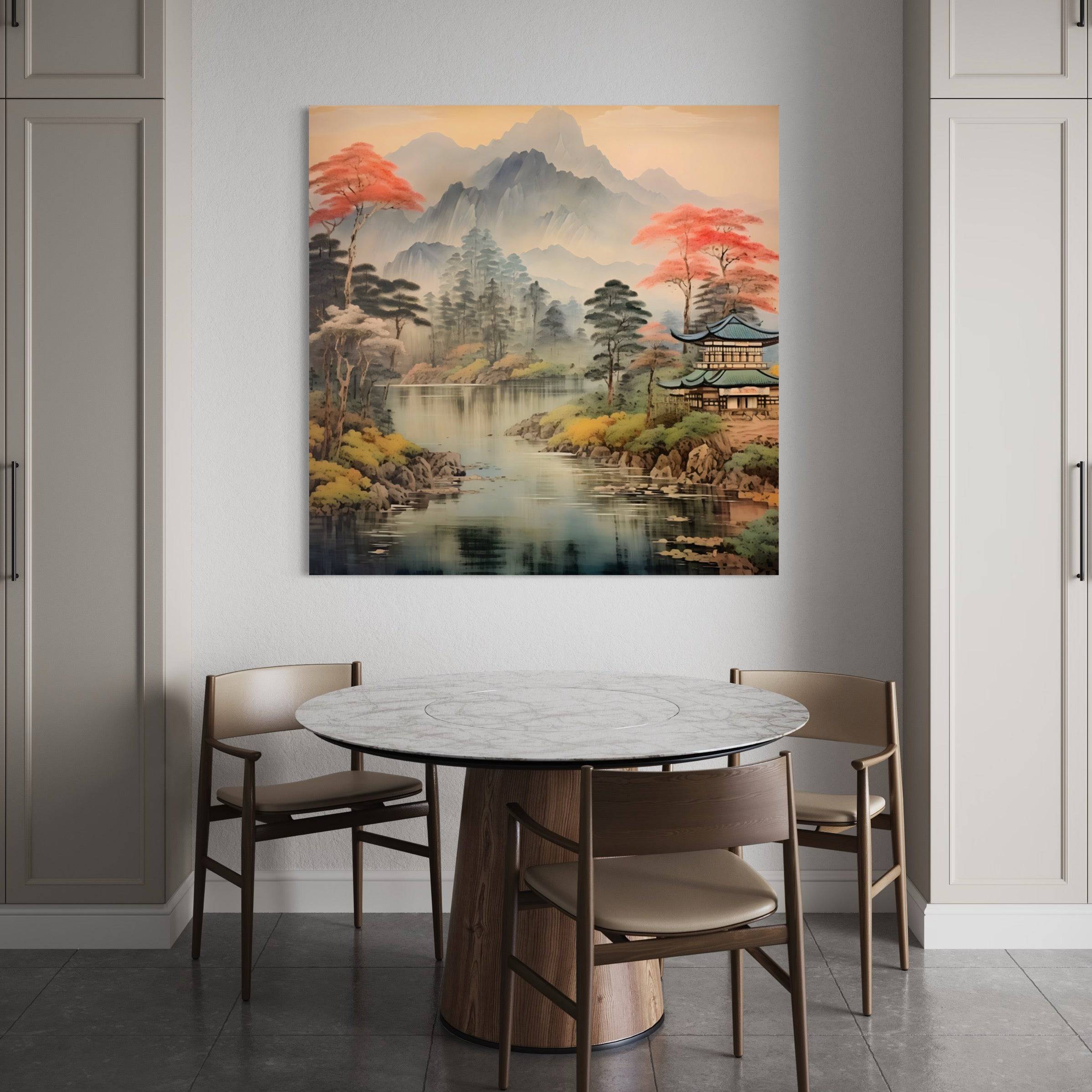 Reflets d'un Matin Calme - Tableau Japonais - Fabulartz.fr