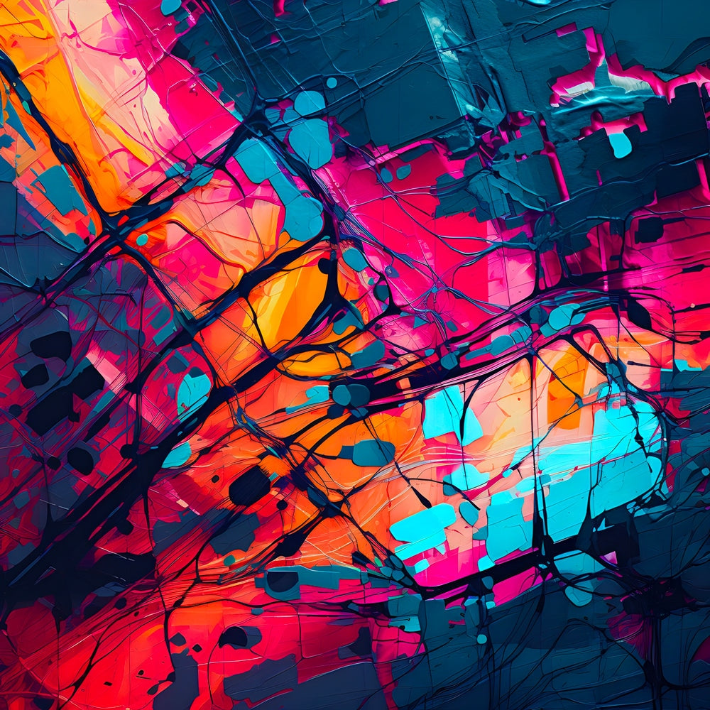 Réseau Chromatique - Tableau Abstrait - Fabulartz.fr