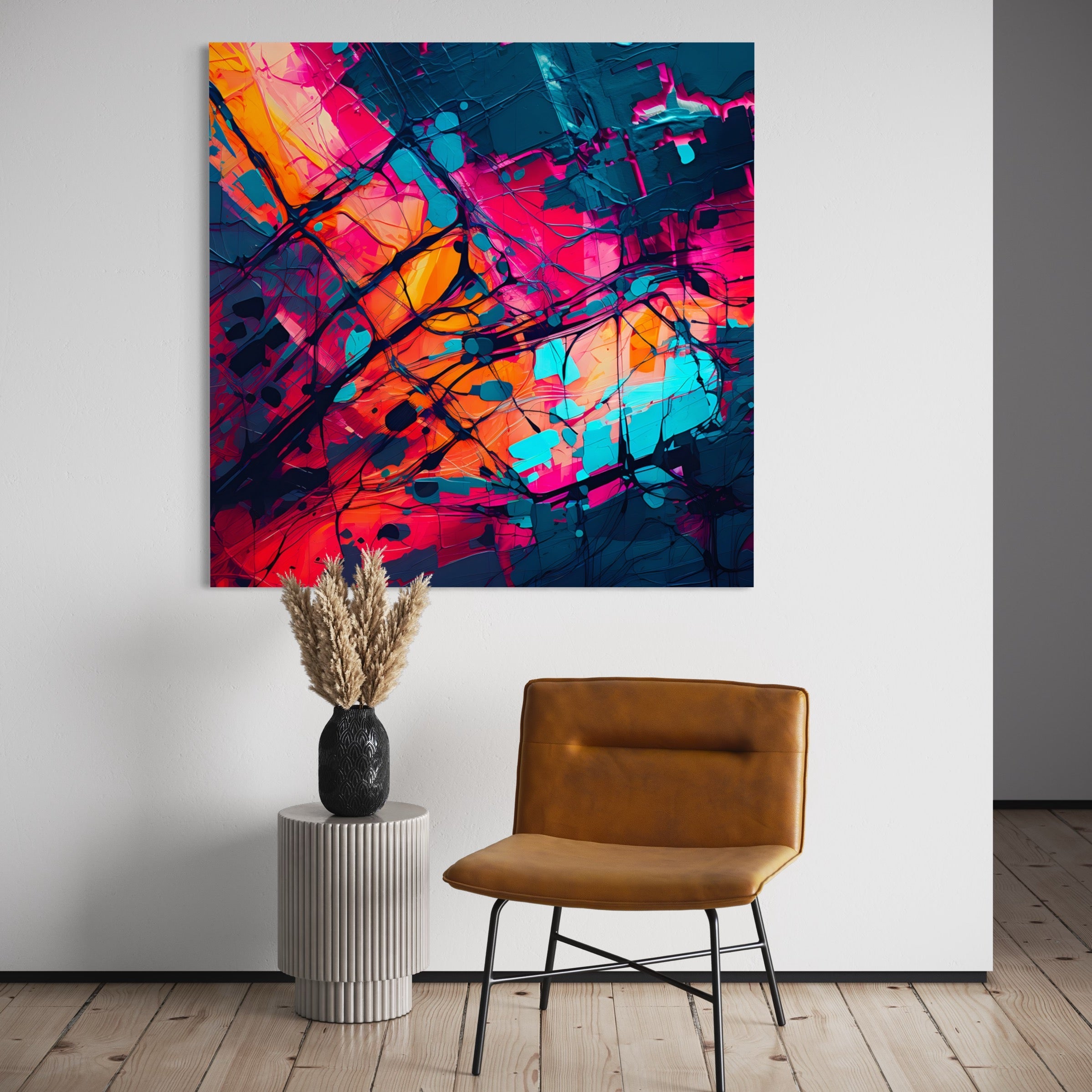 Réseau Chromatique - Tableau Abstrait - Fabulartz.fr