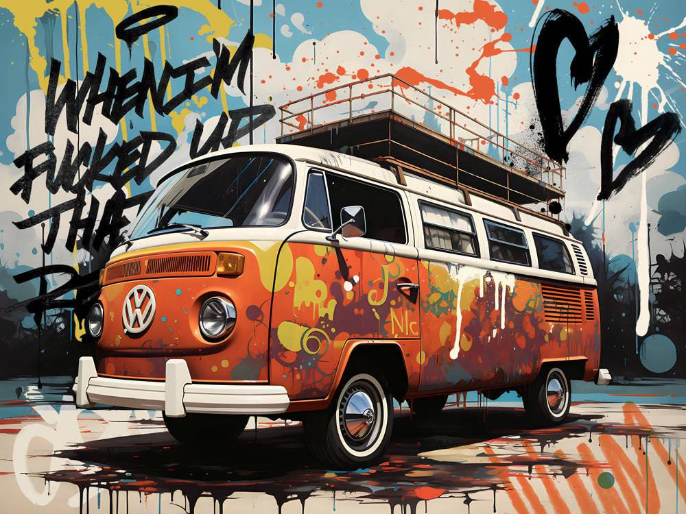 Retro Roadtrip - Tableau Pop Art Voiture - Fabulartz.fr 