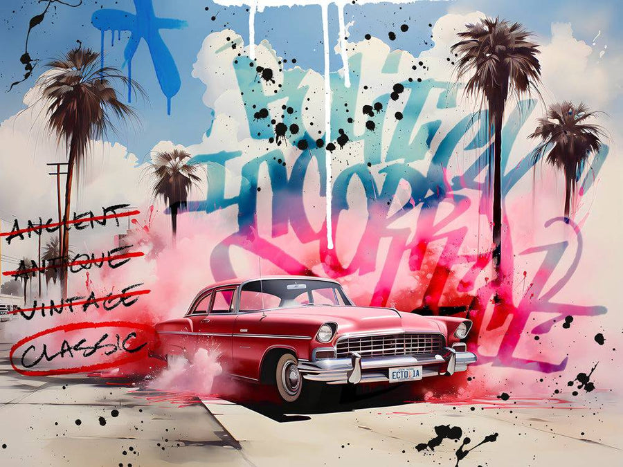 Tableau Pop Art Voiture Cadillac - Décoration Murale Design